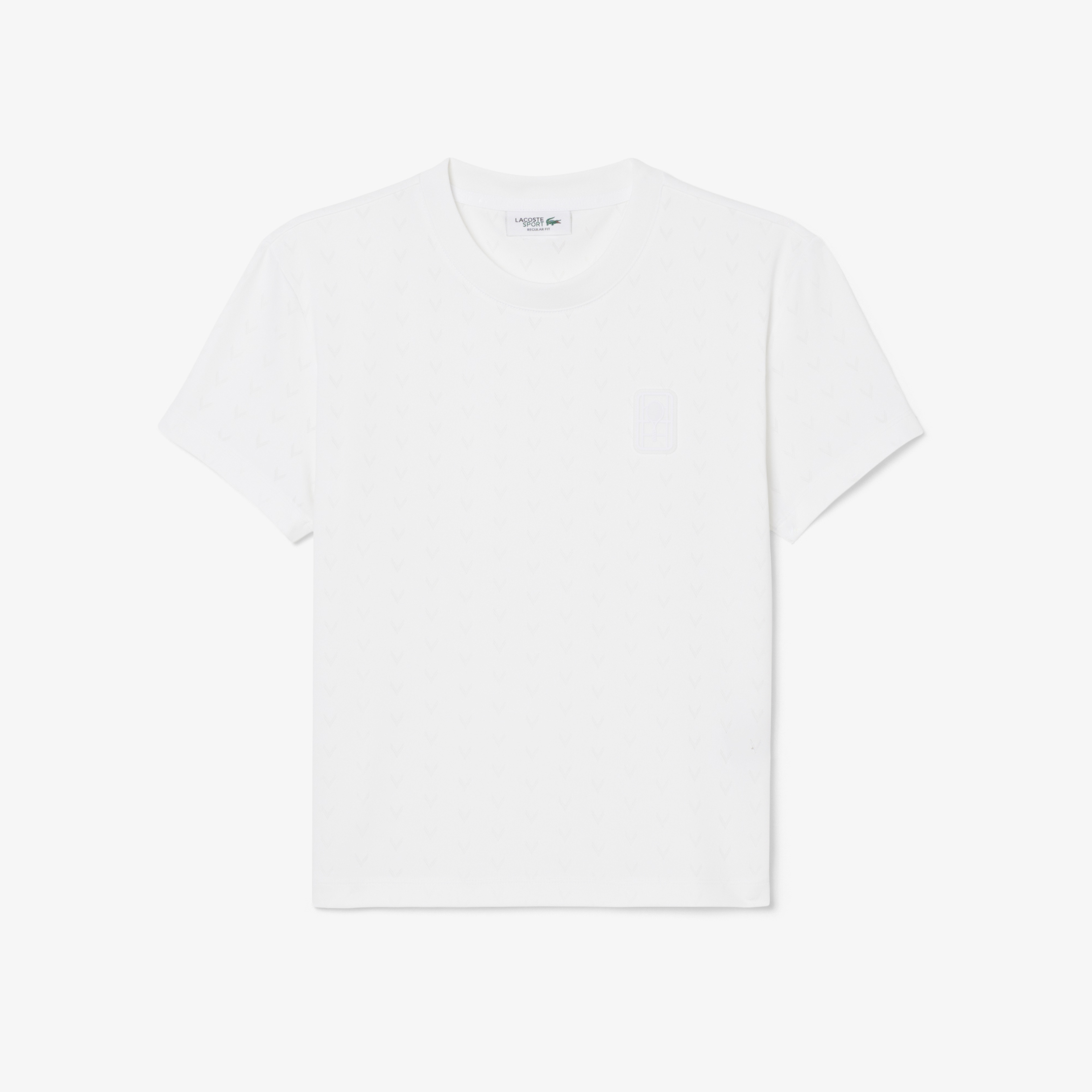 Kadın Slim Fit Bisiklet Yaka Desenli Beyaz T-Shirt