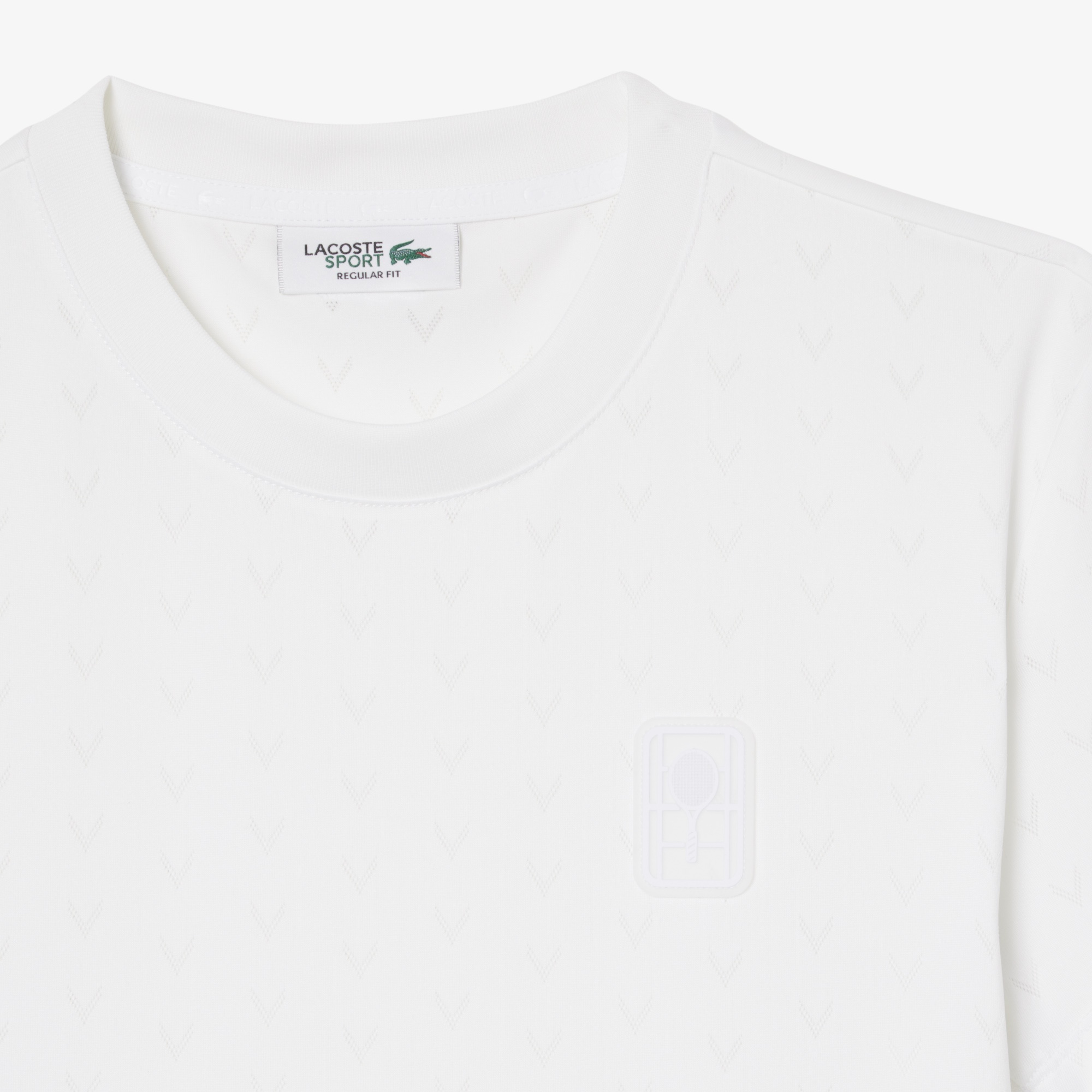 Kadın Slim Fit Bisiklet Yaka Desenli Beyaz T-Shirt