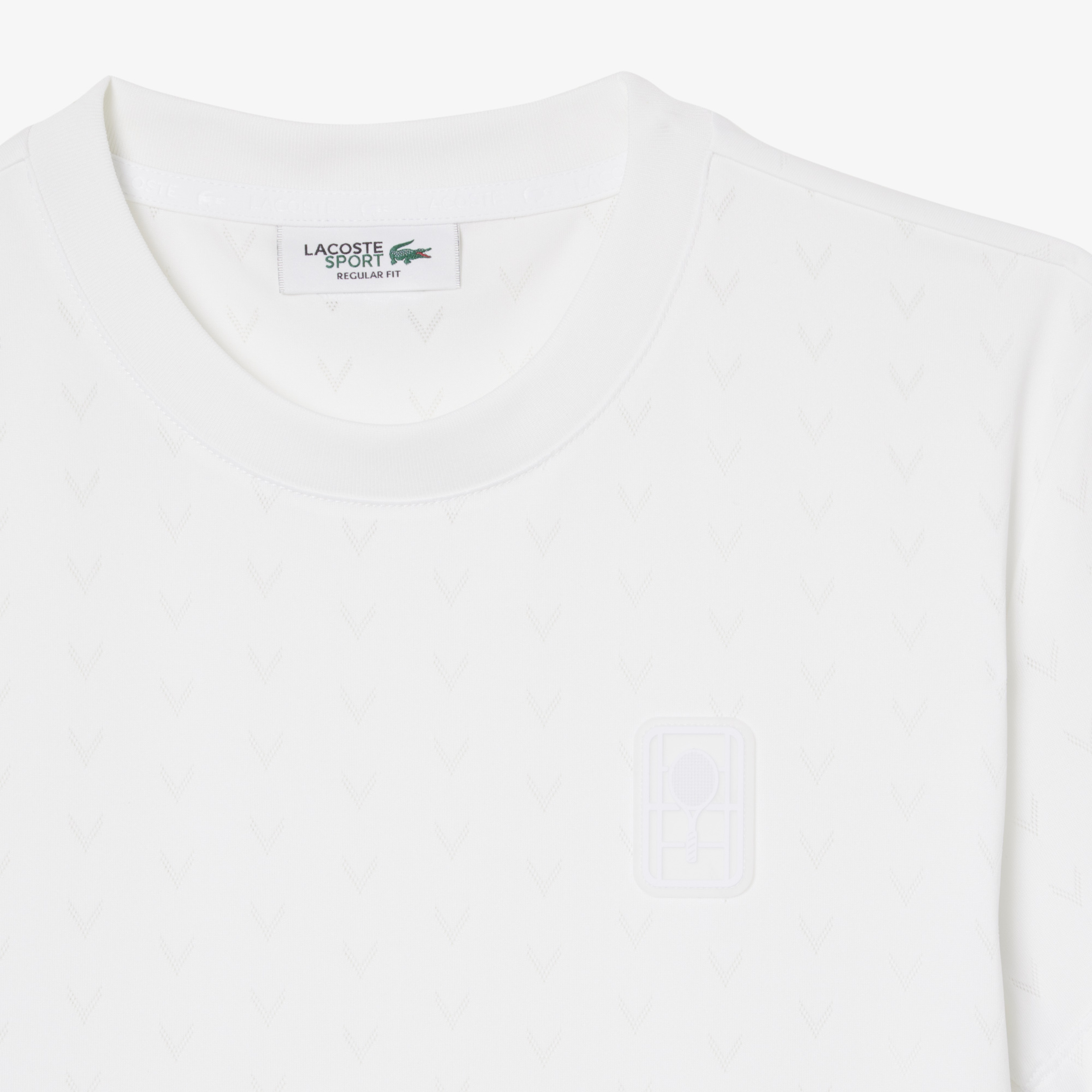 Kadın Slim Fit Bisiklet Yaka Desenli Beyaz T-Shirt