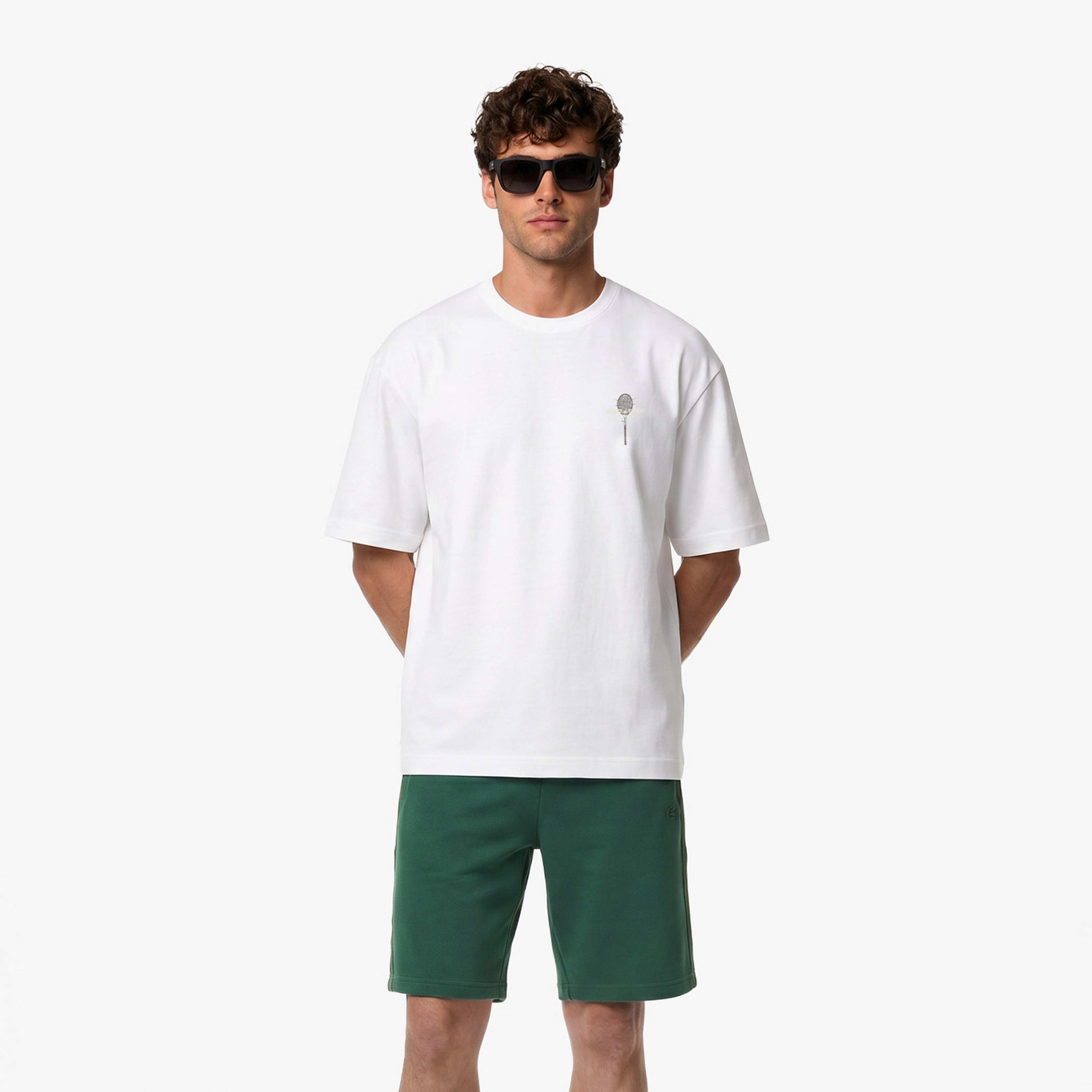 Erkek Loose Fit Bisiklet Yaka Beyaz T-Shirt