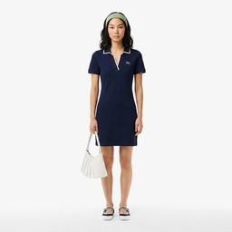 Kadın Classic Fit Kısa Kollu Polo Yaka Lacivert Elbise Lacivert