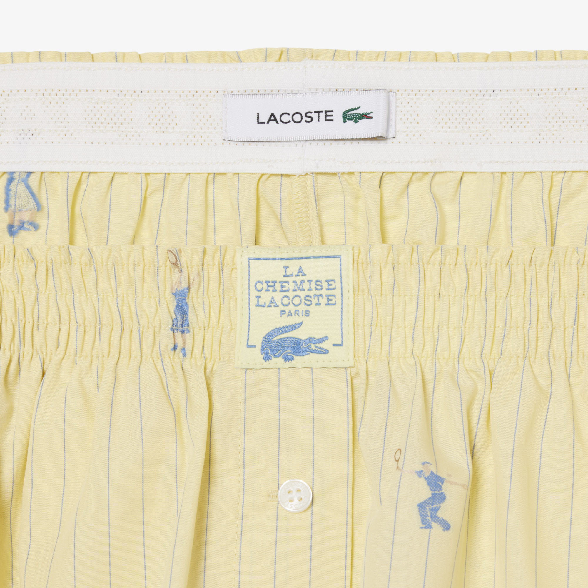 Lacoste Kadın Oversize Fit Çizgili Sarı Şort görsel 8