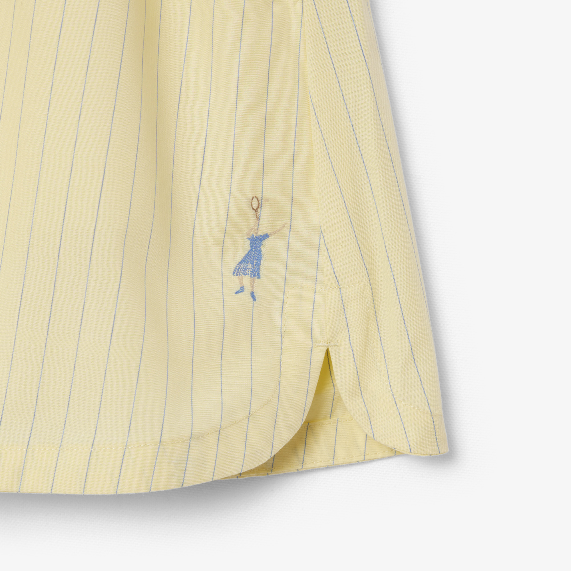 Lacoste Kadın Oversize Fit Çizgili Sarı Şort görsel 7