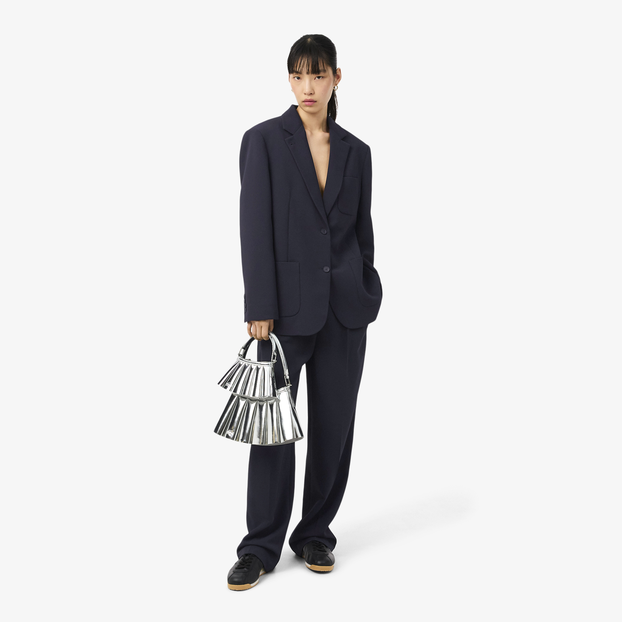 Lacoste Kadın Relaxed Fit Lacivert Blazer Ceket görsel 4