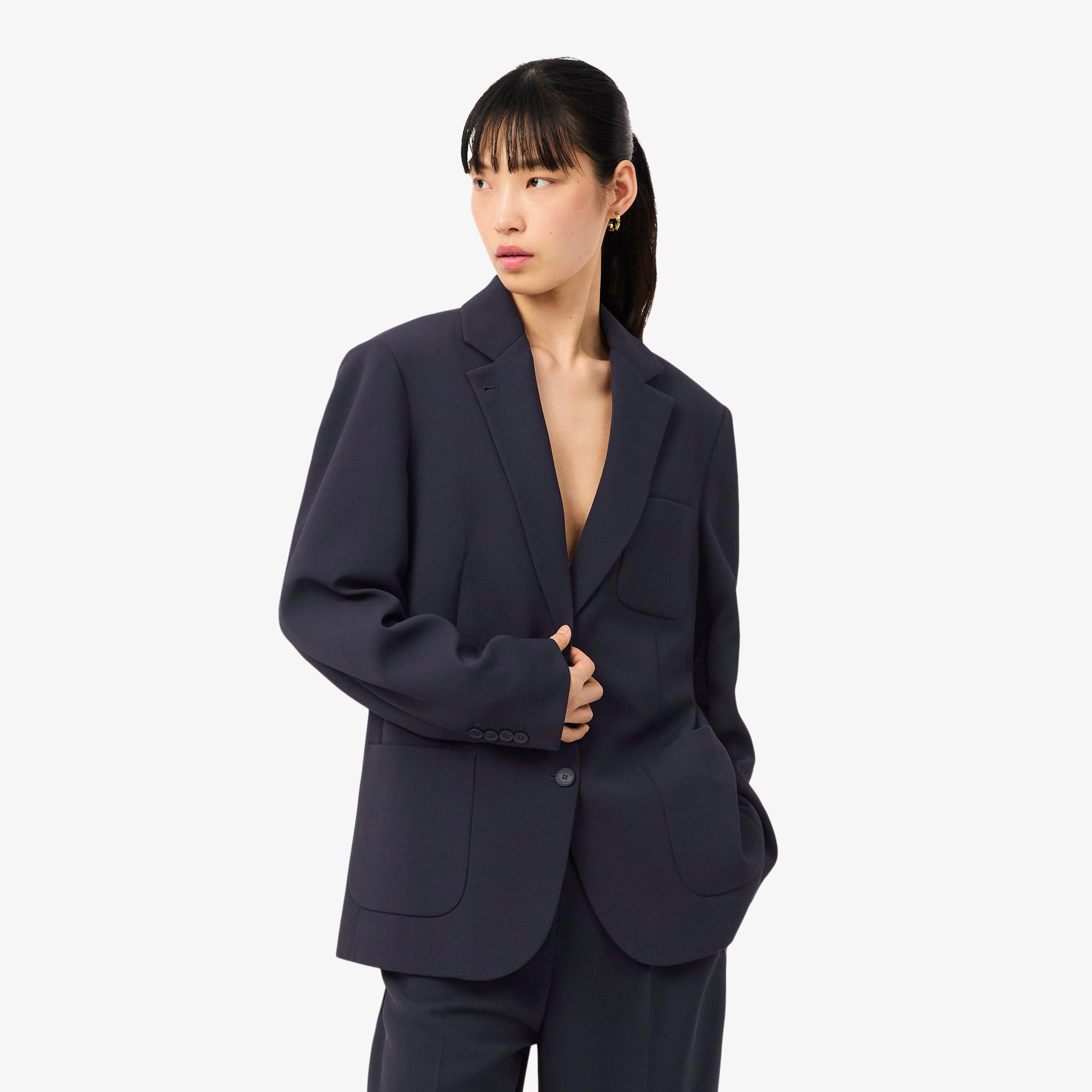 Lacoste Kadın Relaxed Fit Lacivert Blazer Ceket