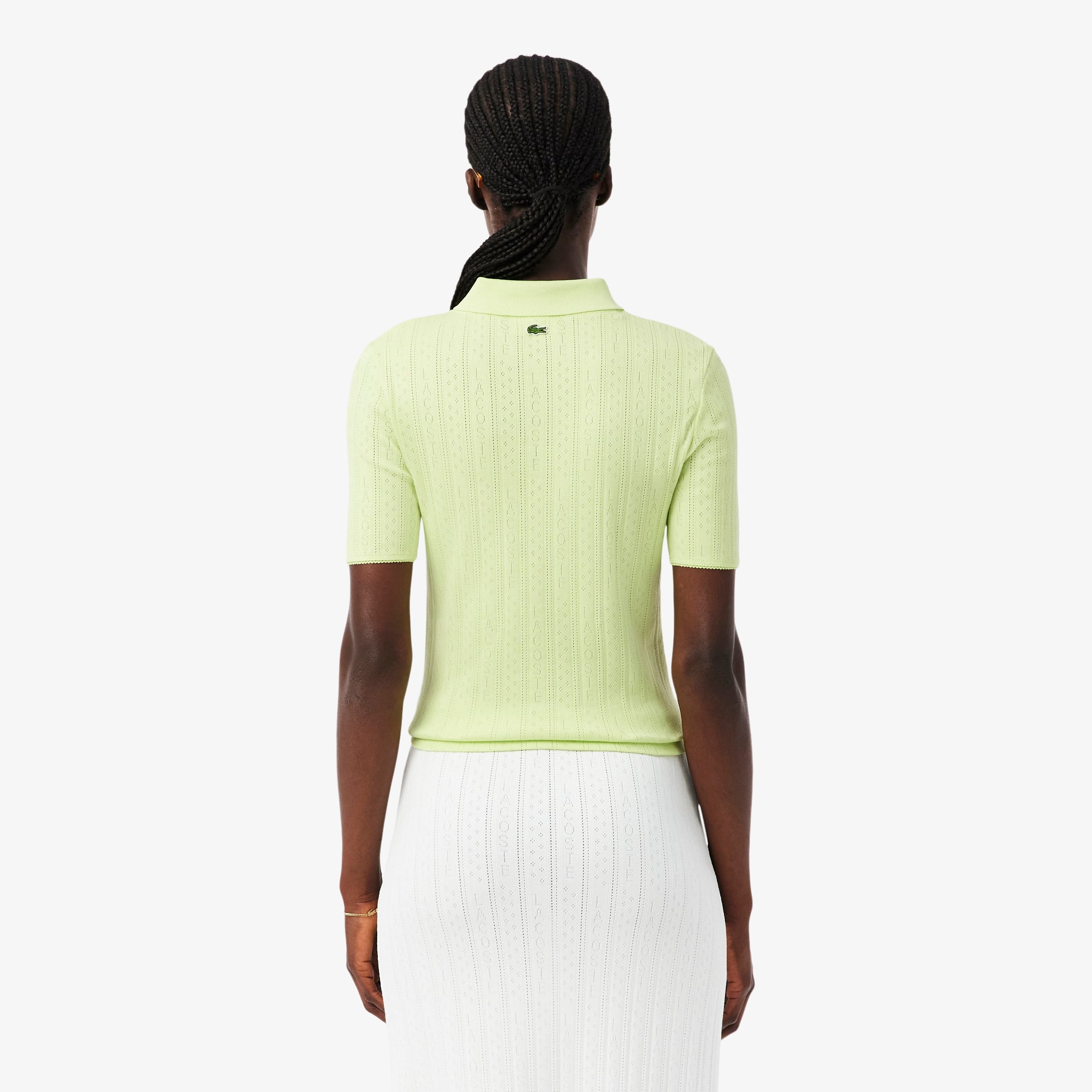 Lacoste L.12.D Kadın Slim Fit Yeşil Polo görsel 3
