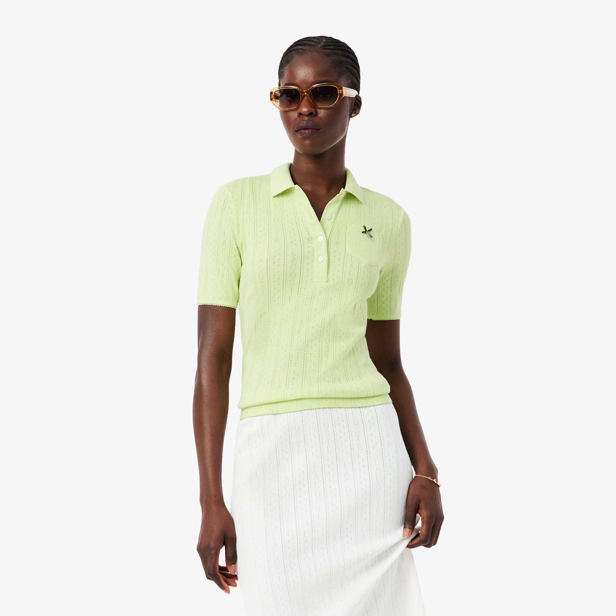Lacoste L.12.D Kadın Slim Fit Yeşil Polo