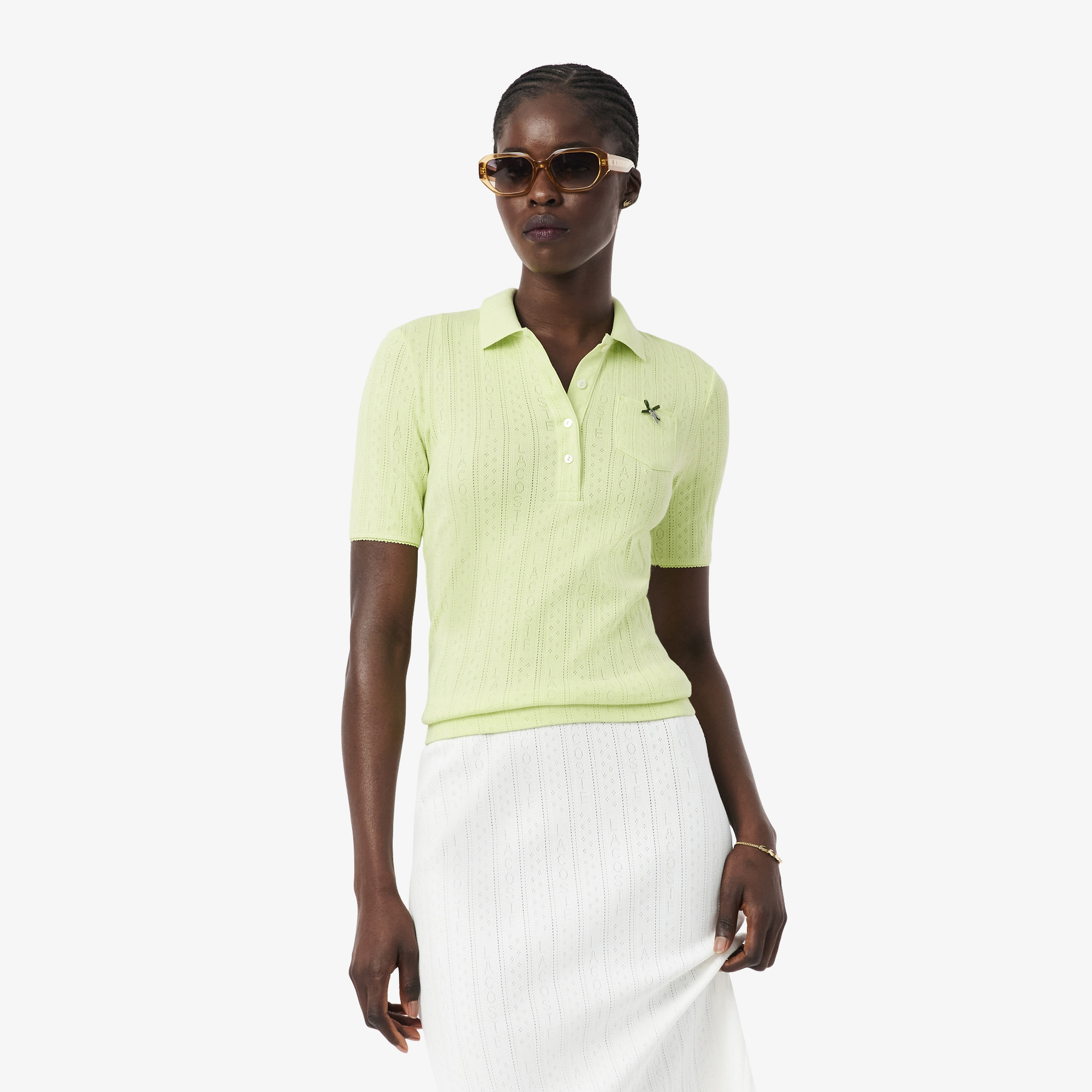 L.12.D Kadın Slim Fit Sarı Polo