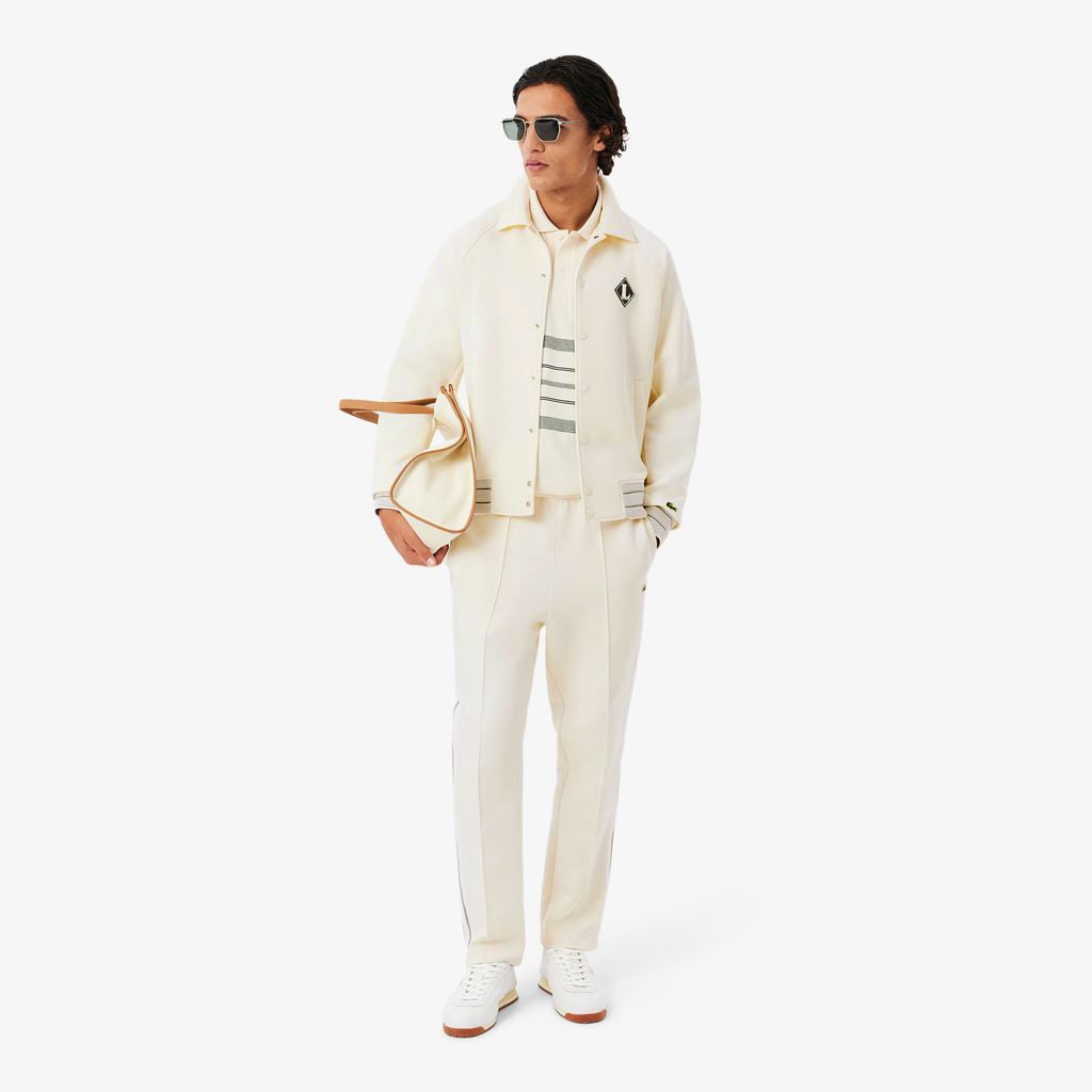 Lacoste Erkek Classic Fit Krem Bomber Ceket görsel 4