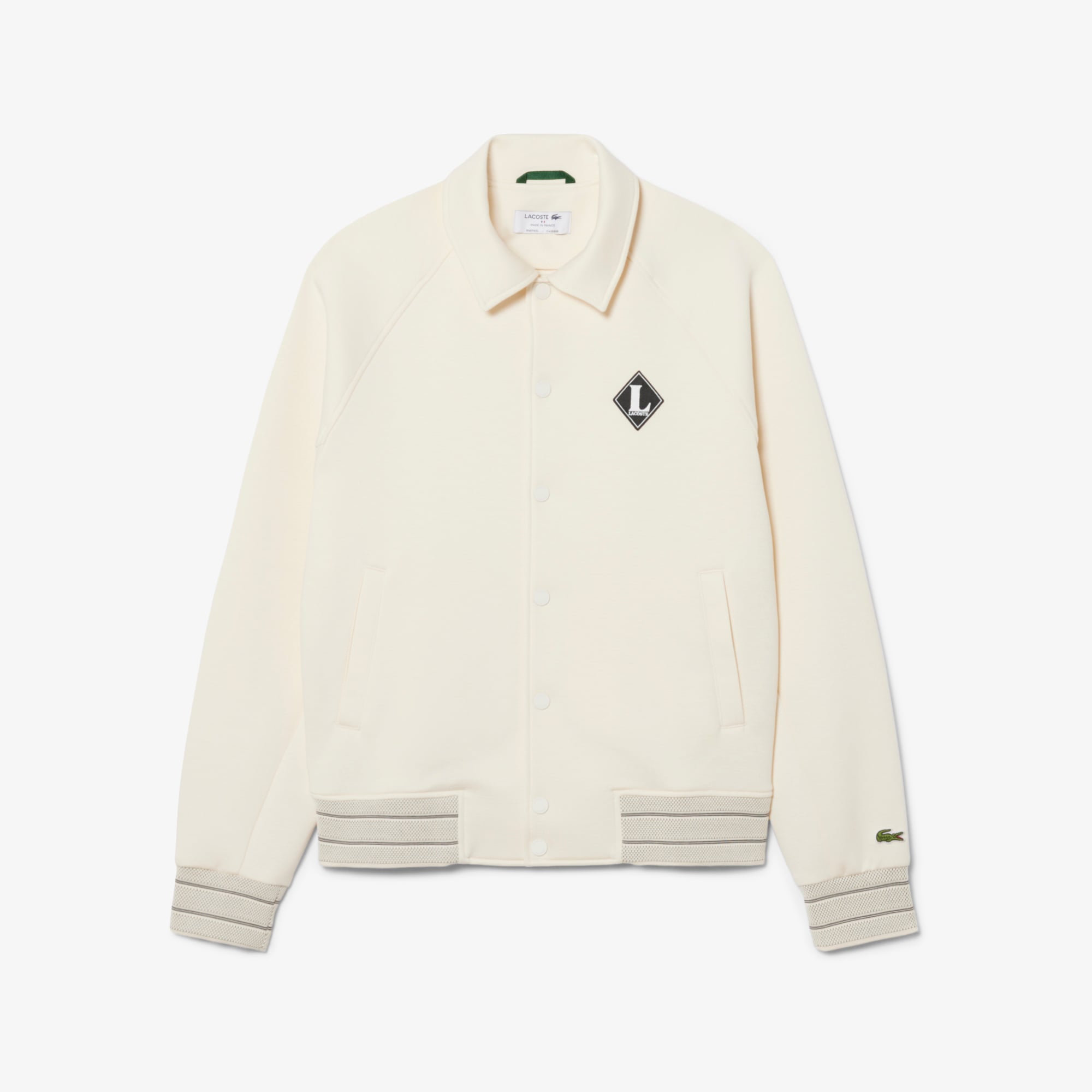 Lacoste Erkek Classic Fit Krem Bomber Ceket görsel 5