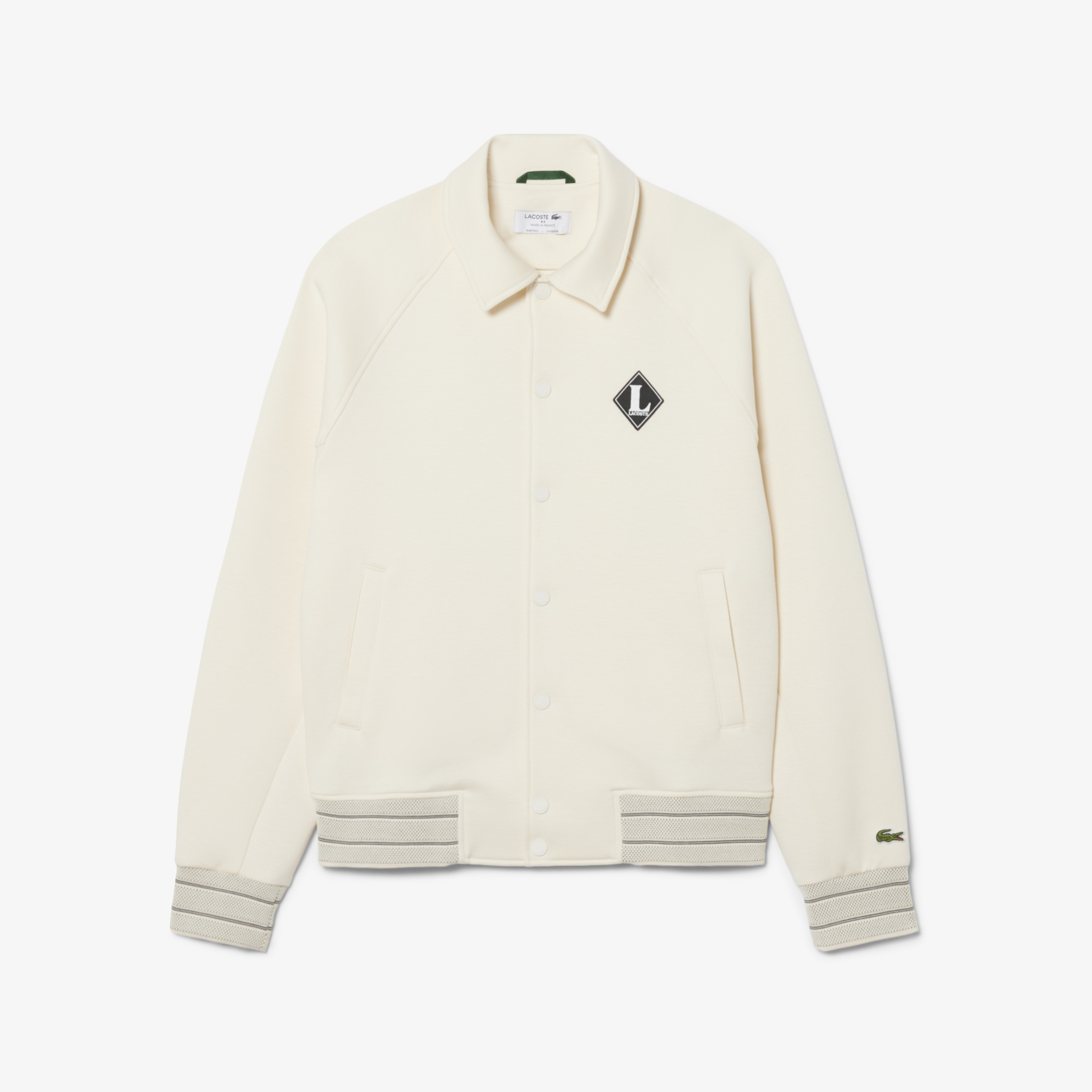 Erkek Classic Fit Krem Bomber Ceket