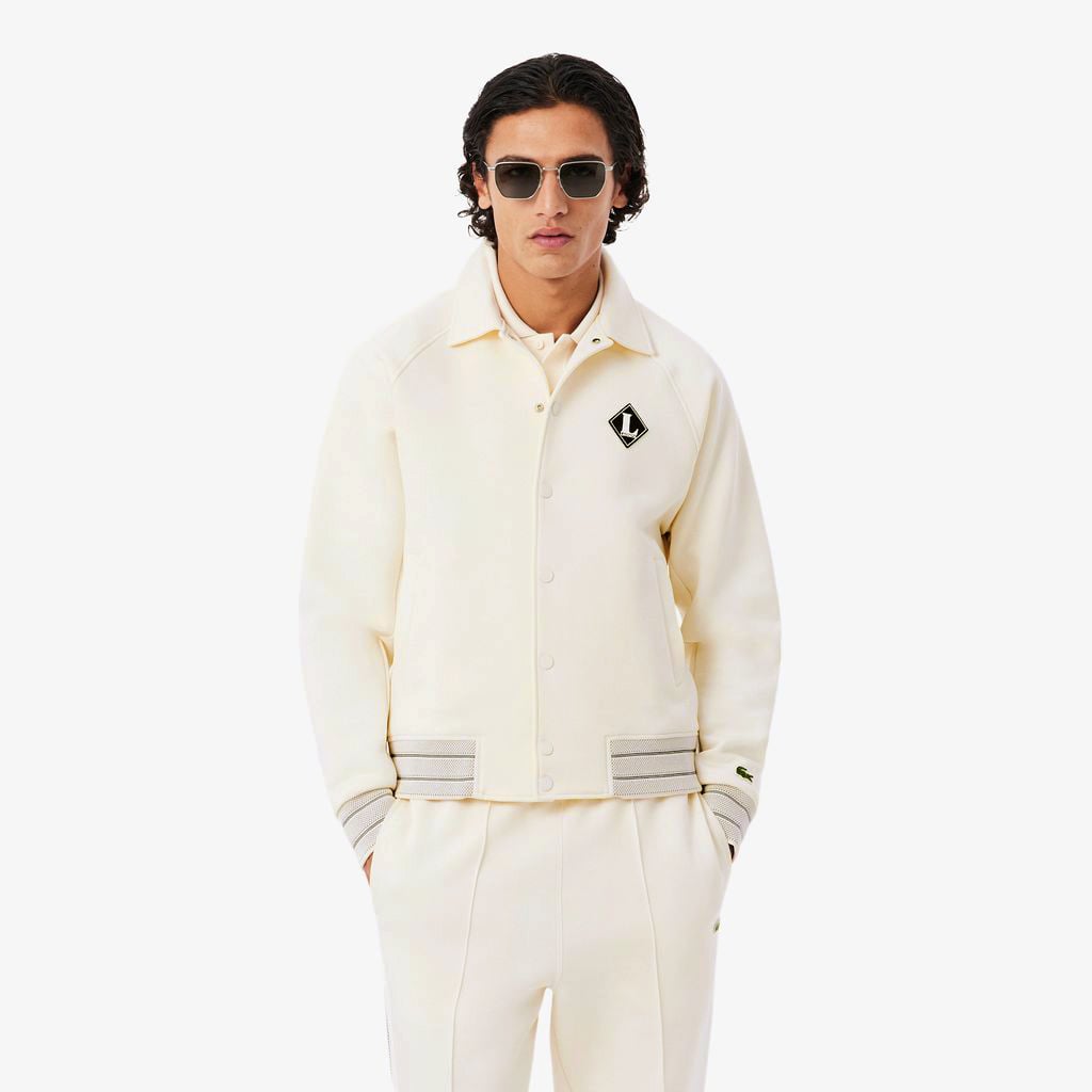 Lacoste Erkek Classic Fit Krem Bomber Ceket