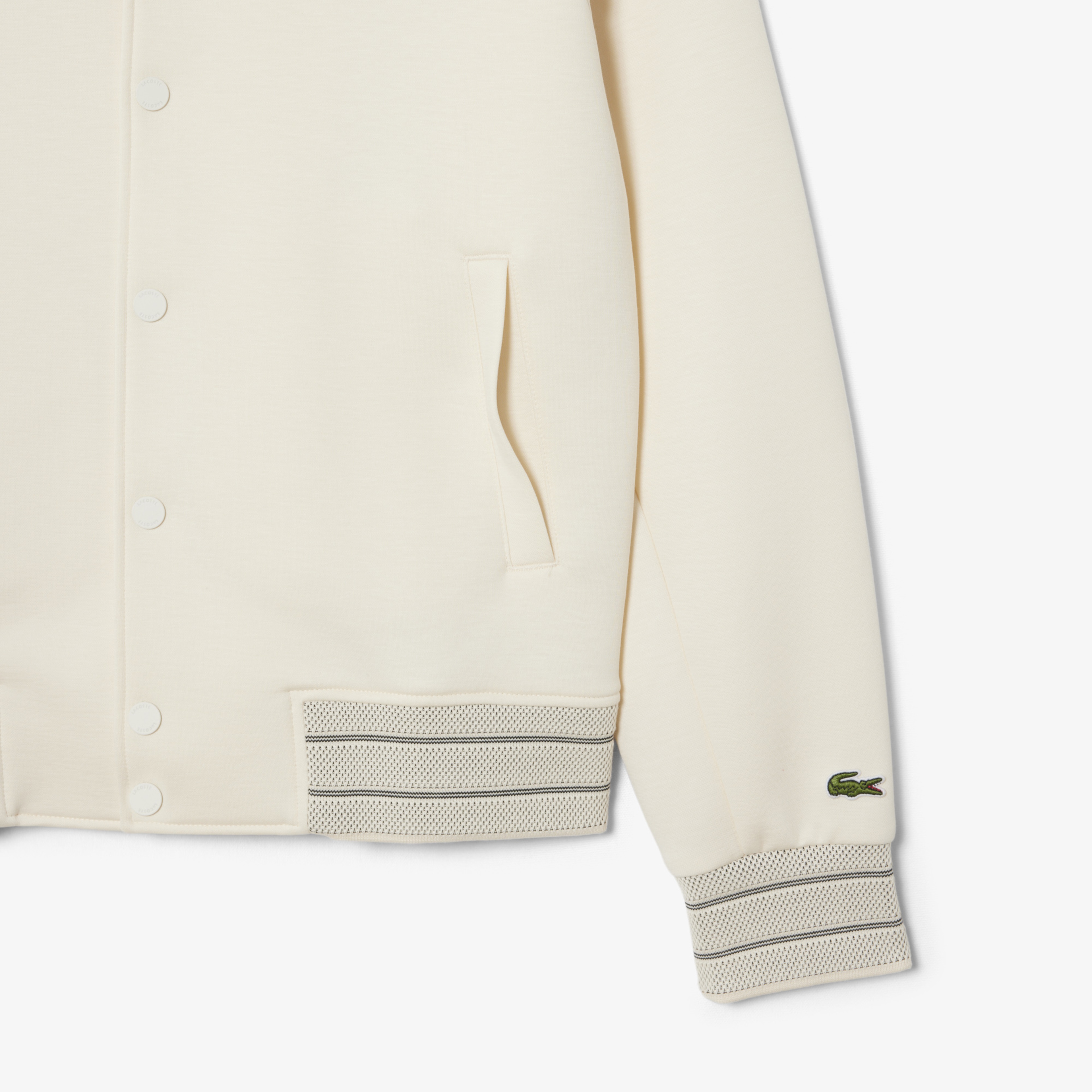 Erkek Classic Fit Krem Bomber Ceket