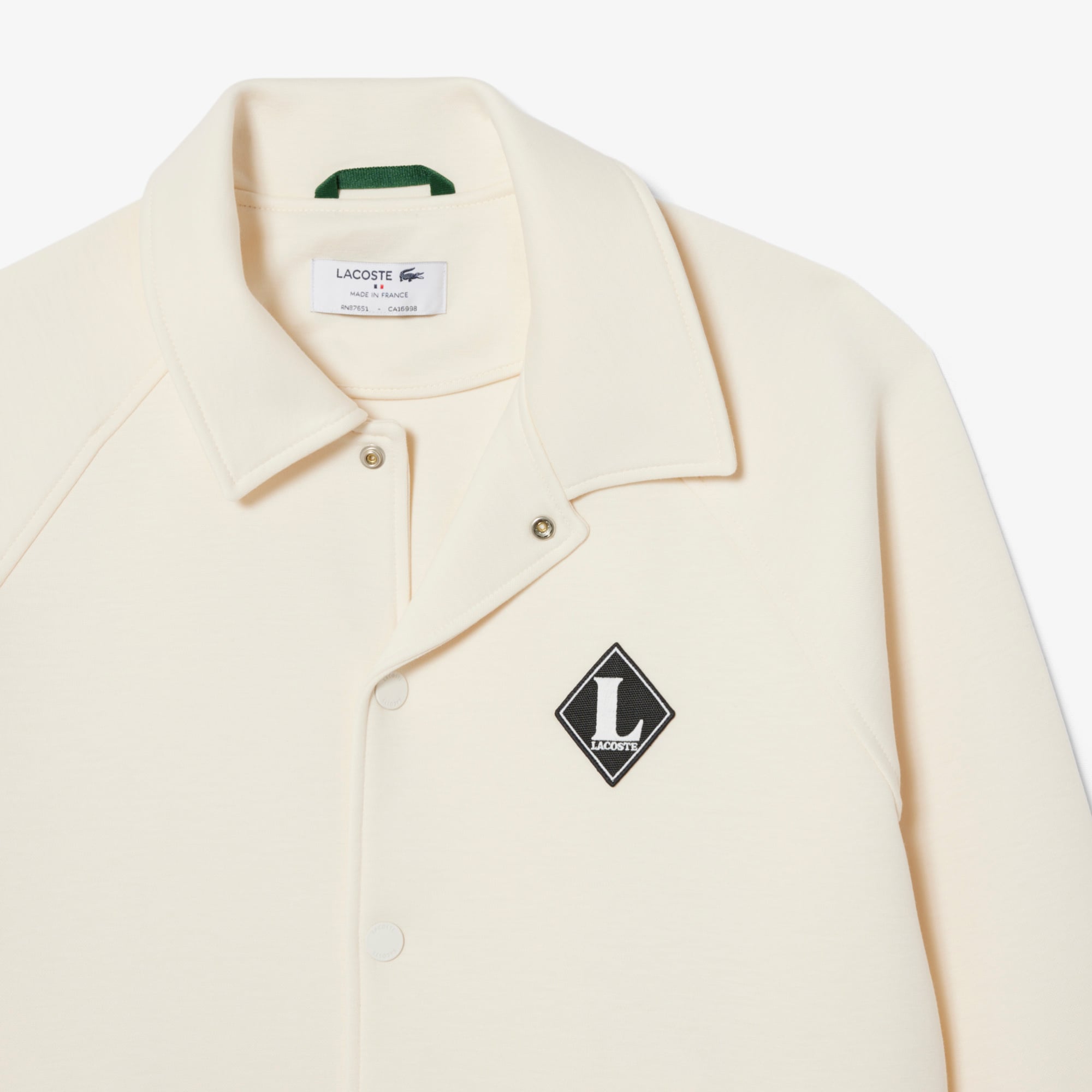 Lacoste Erkek Classic Fit Krem Bomber Ceket görsel 6
