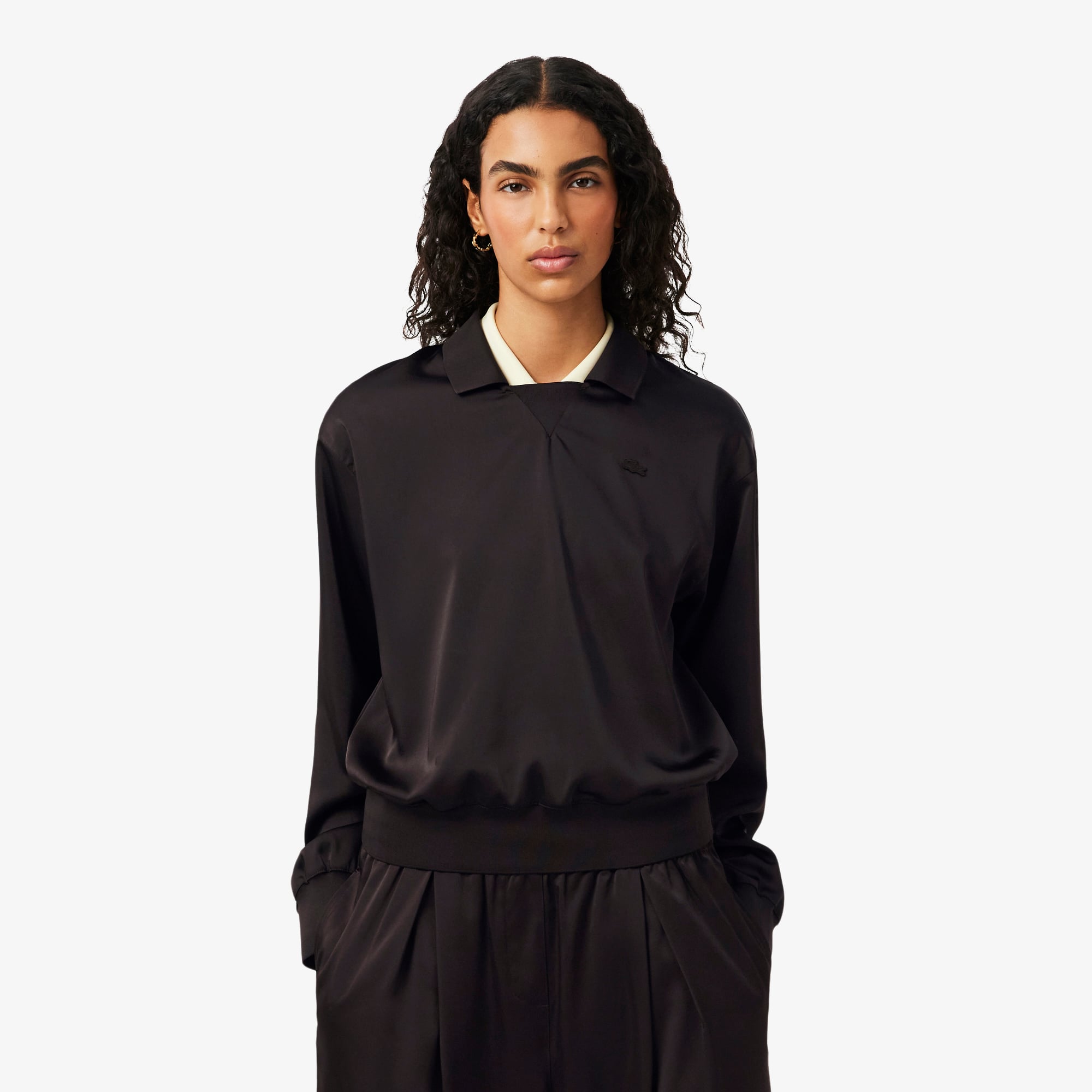 Lacoste Kadın Relaxed Fit Koyu Kahverengi Polo