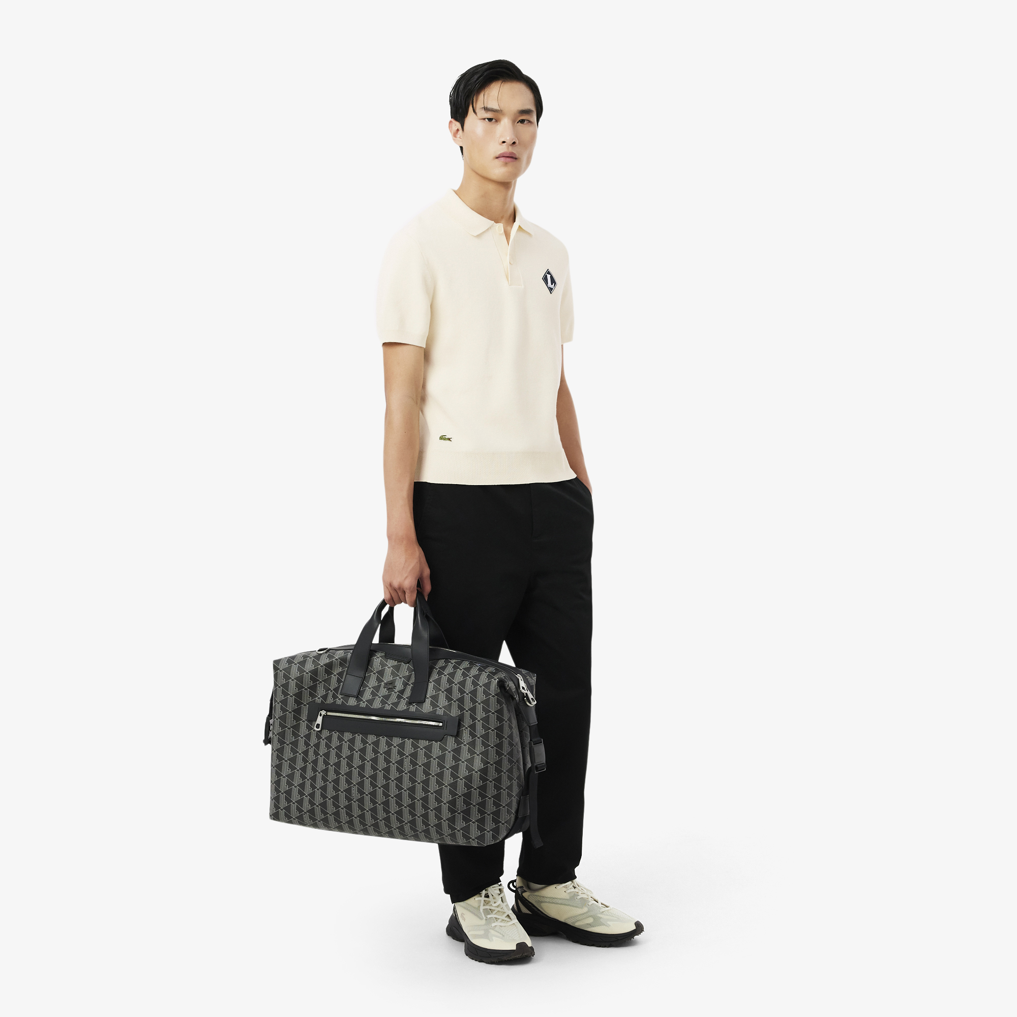 Lacoste Erkek Classic Fit Kısa Kollu Polo Yaka Krem Triko görsel 4