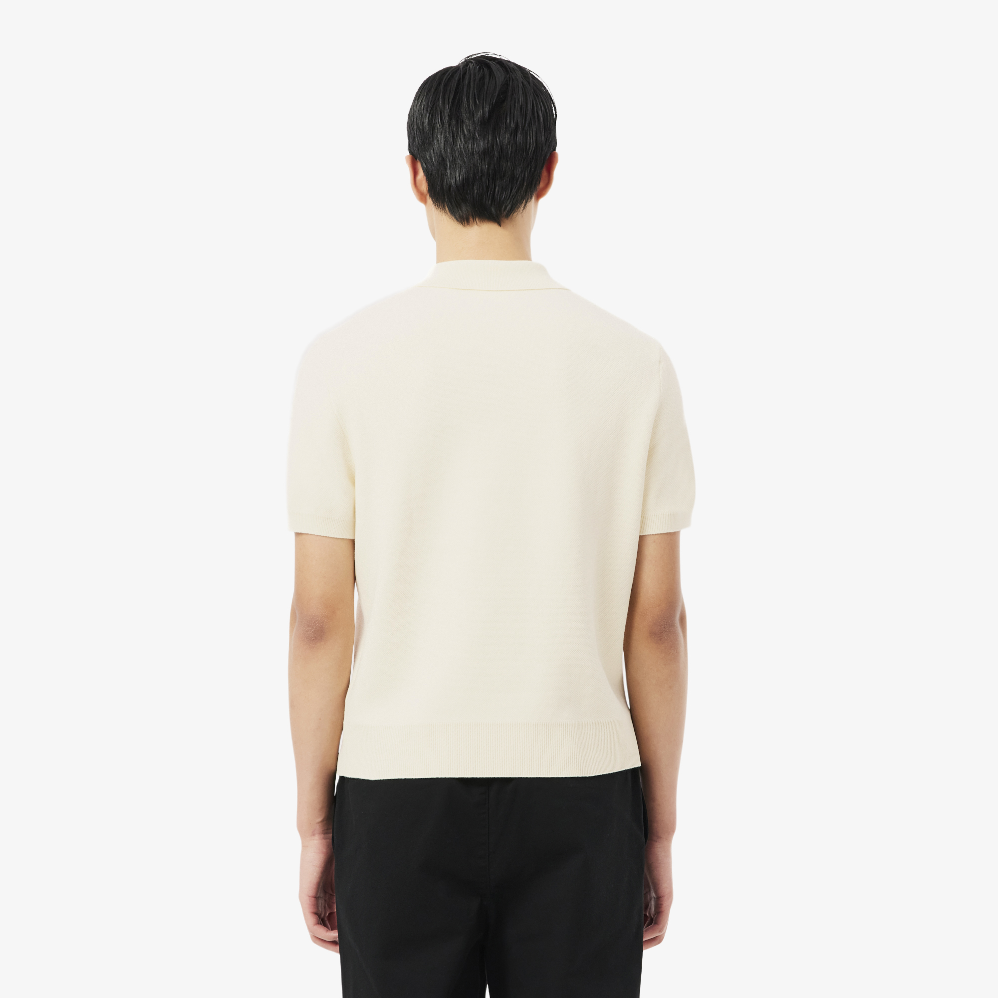 Lacoste Erkek Classic Fit Kısa Kollu Polo Yaka Krem Triko görsel 3