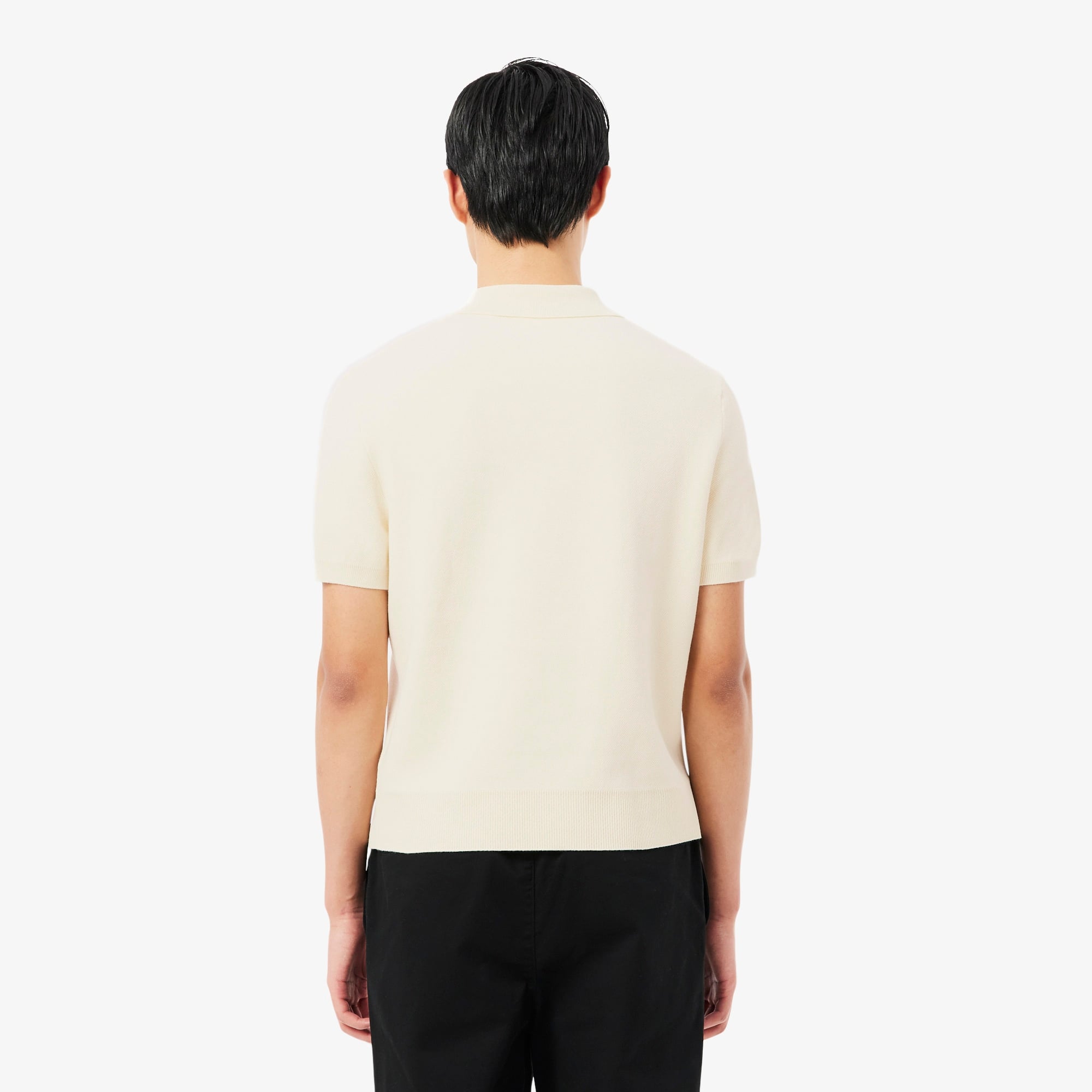 Erkek Classic Fit Kısa Kollu Polo Yaka Krem Triko