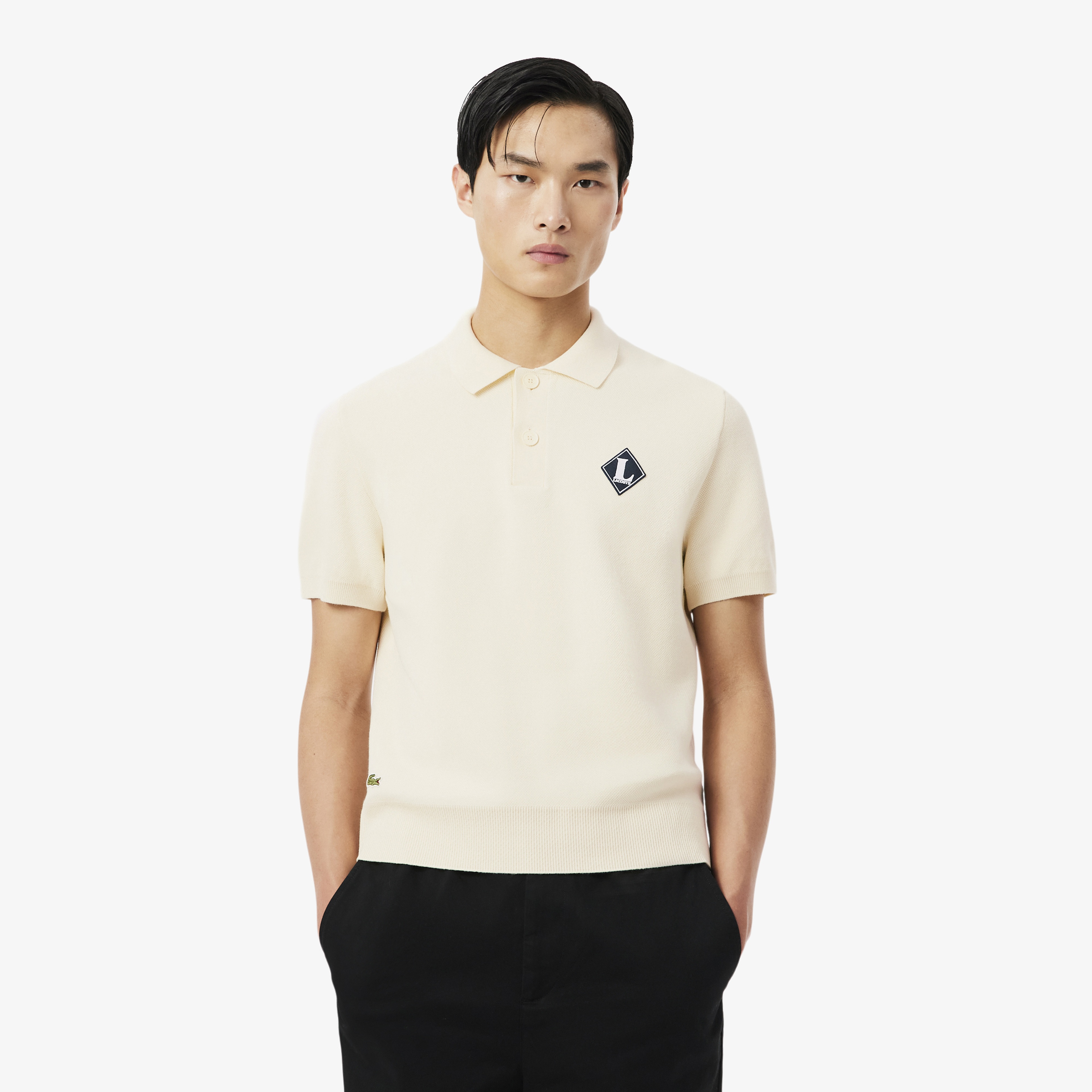 Erkek Classic Fit Kısa Kollu Polo Yaka Krem Triko Erkek Classic Fit Kısa Kollu Polo Yaka Krem Triko