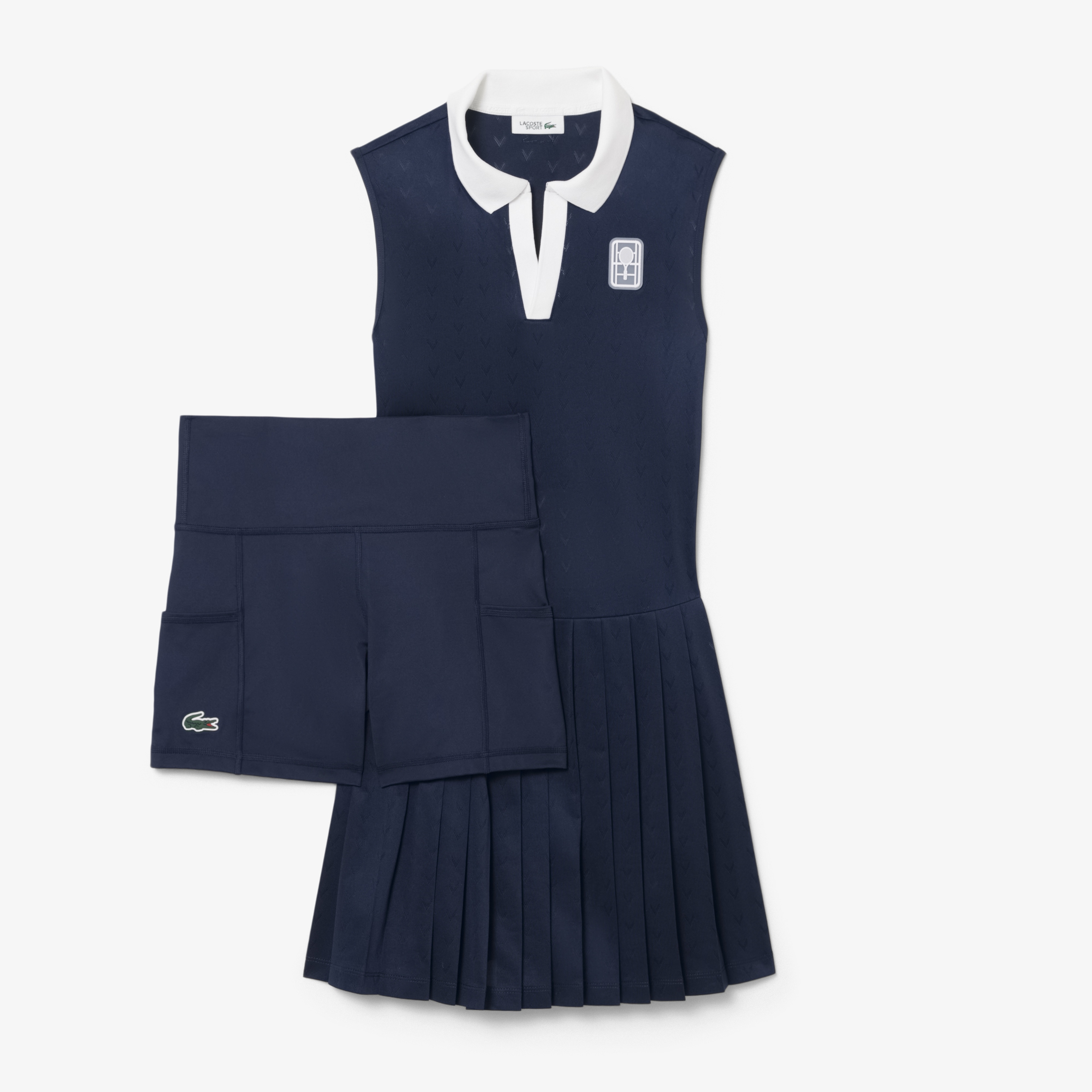 SPORT Kadın Slim Fit Kolsuz Polo Yaka Lacivert Elbise