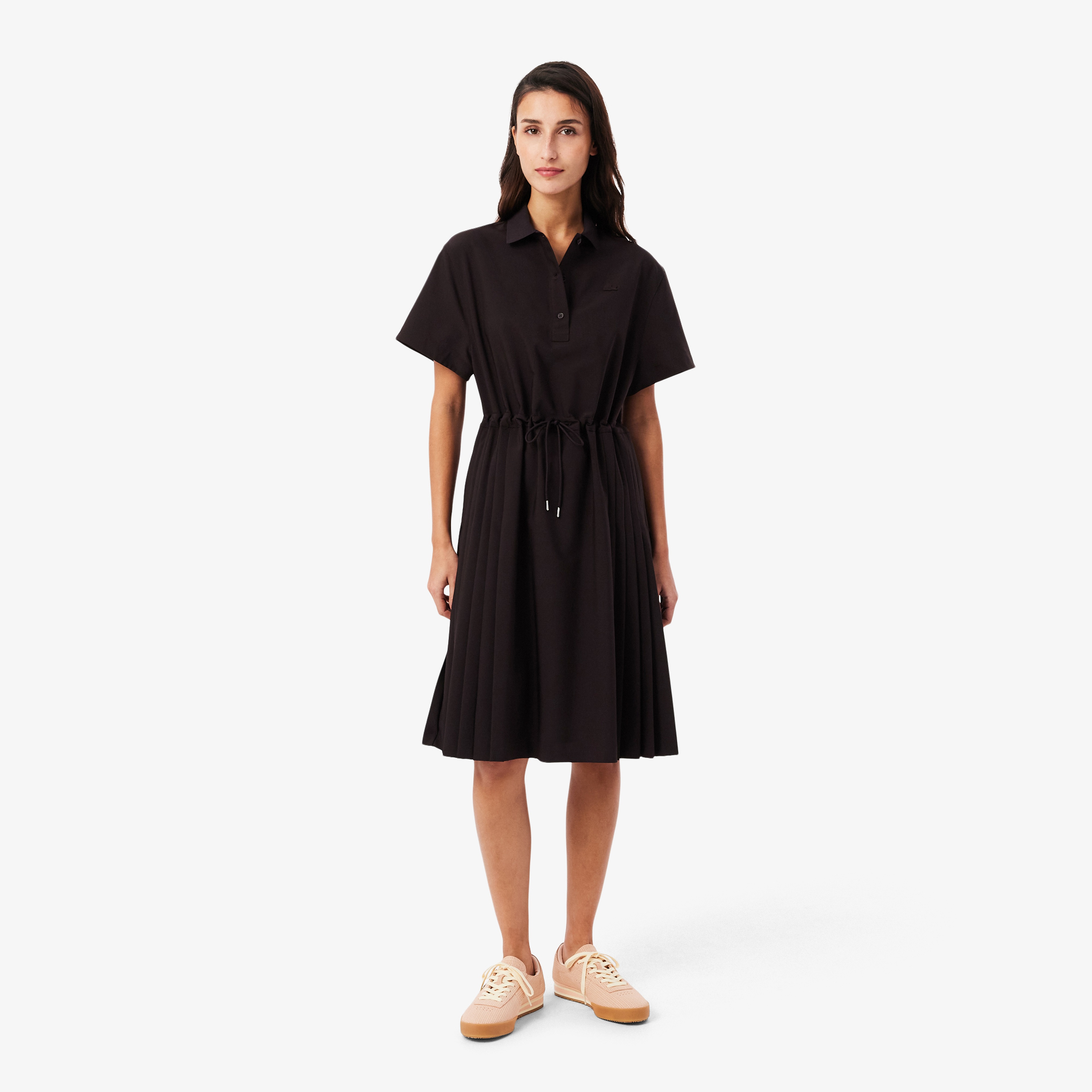 Kadın Regular Fit Kısa Kollu Polo Yaka Koyu Kahverengi Elbise Kadın Regular Fit Kısa Kollu Polo Yaka Koyu Kahverengi Elbise