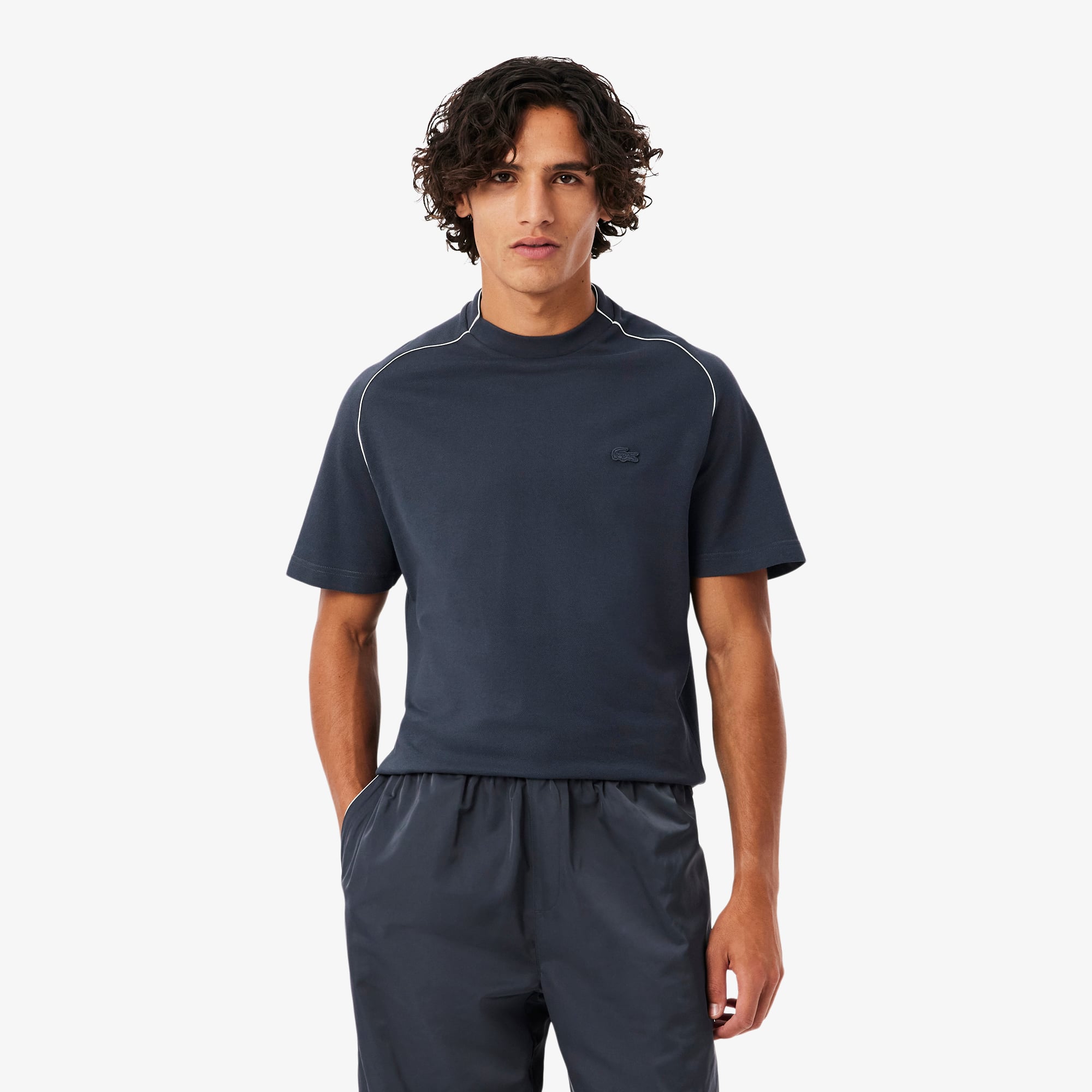 Lacoste Erkek Classic Fit Bisiklet Yaka Koyu Gri T-Shirt