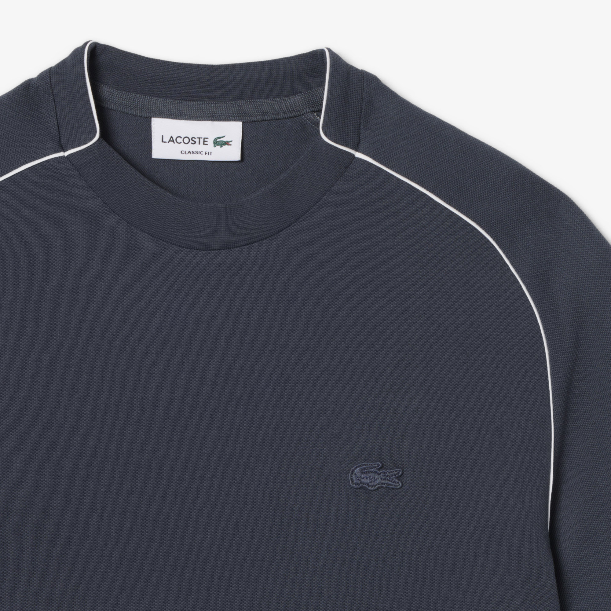 Lacoste Erkek Classic Fit Bisiklet Yaka Koyu Gri T-Shirt görsel 6