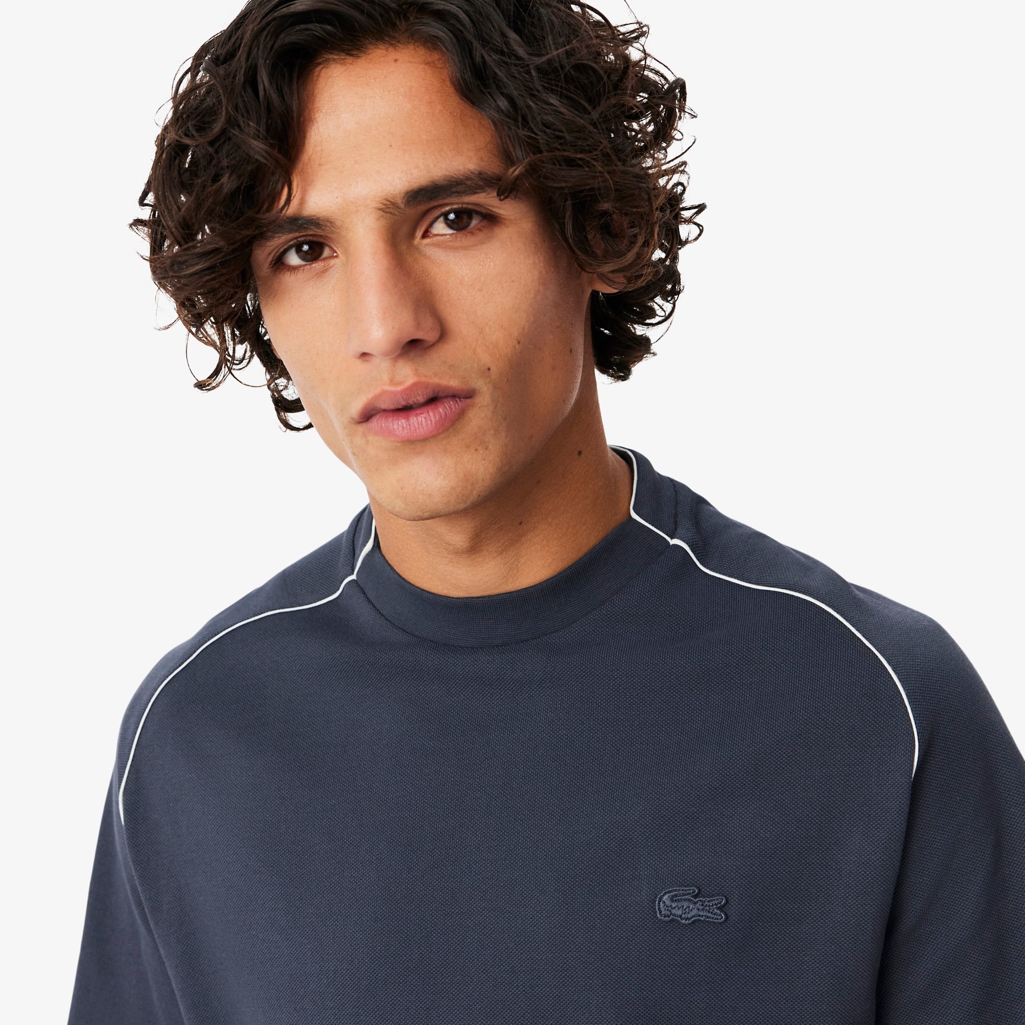 Lacoste Erkek Classic Fit Bisiklet Yaka Koyu Gri T-Shirt görsel 2