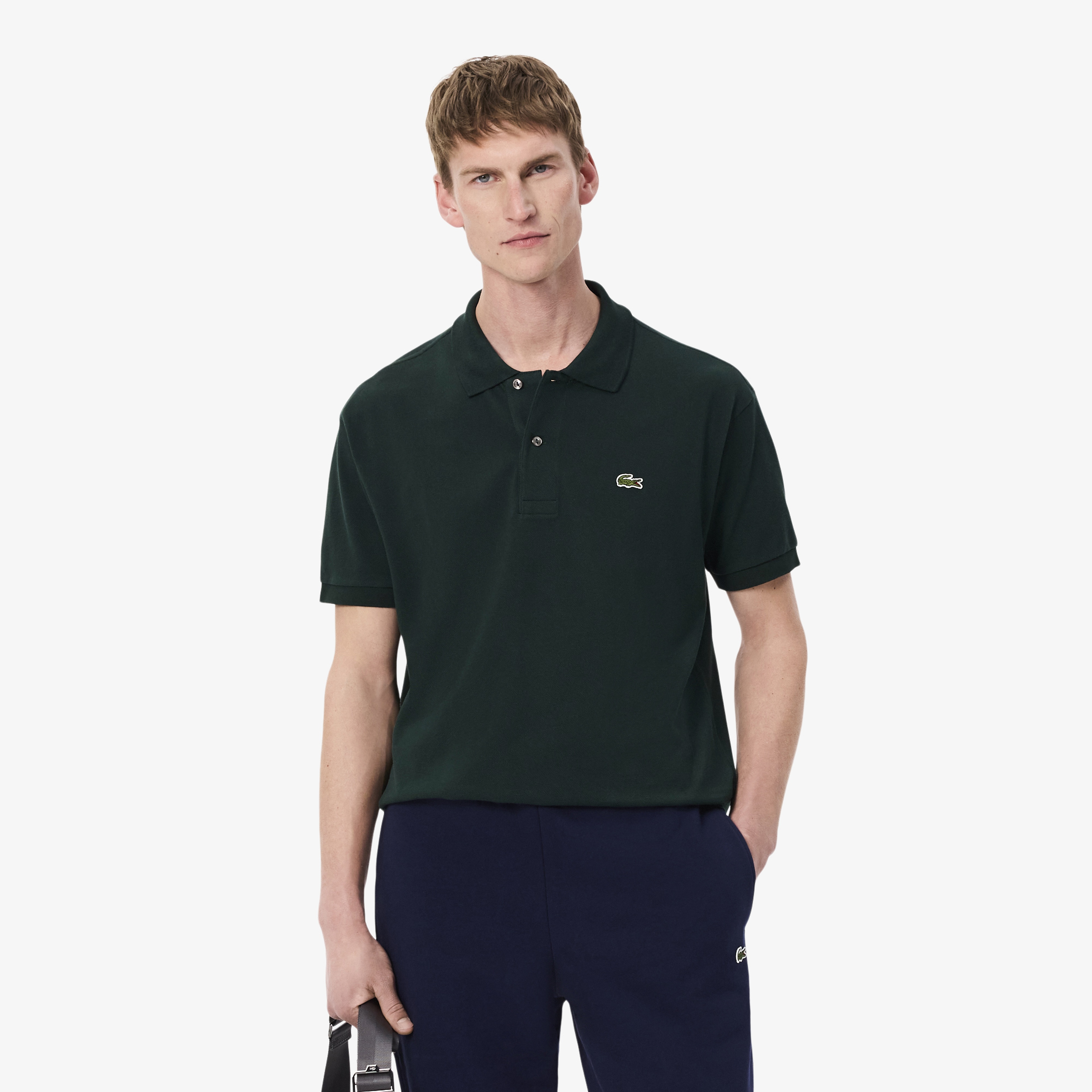 L.12.12 Erkek Classic Fit Koyu Yeşil Polo