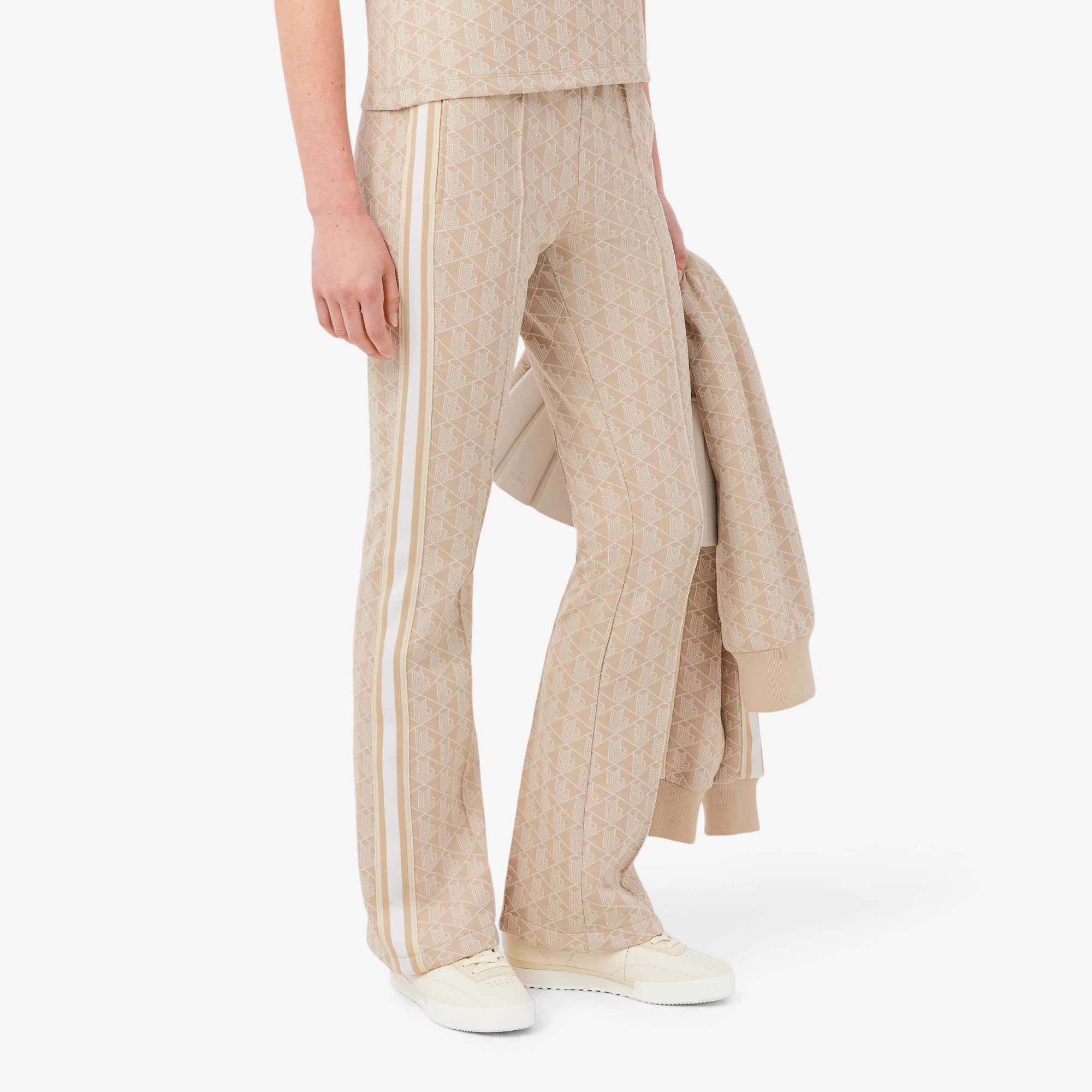 Lacoste Kadın Flare Fit Monogram Bej Eşofman Altı görsel 2