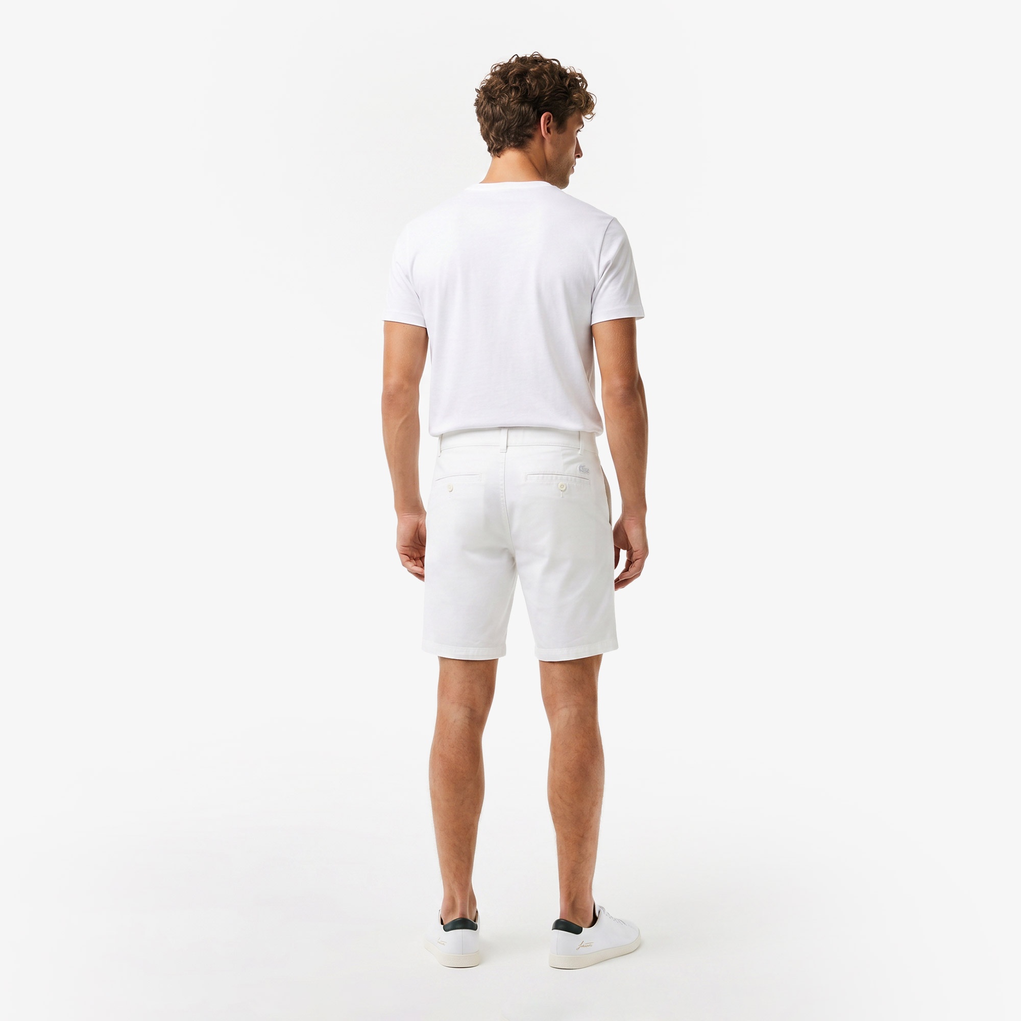 Erkek Slim Fit Krem Bermuda