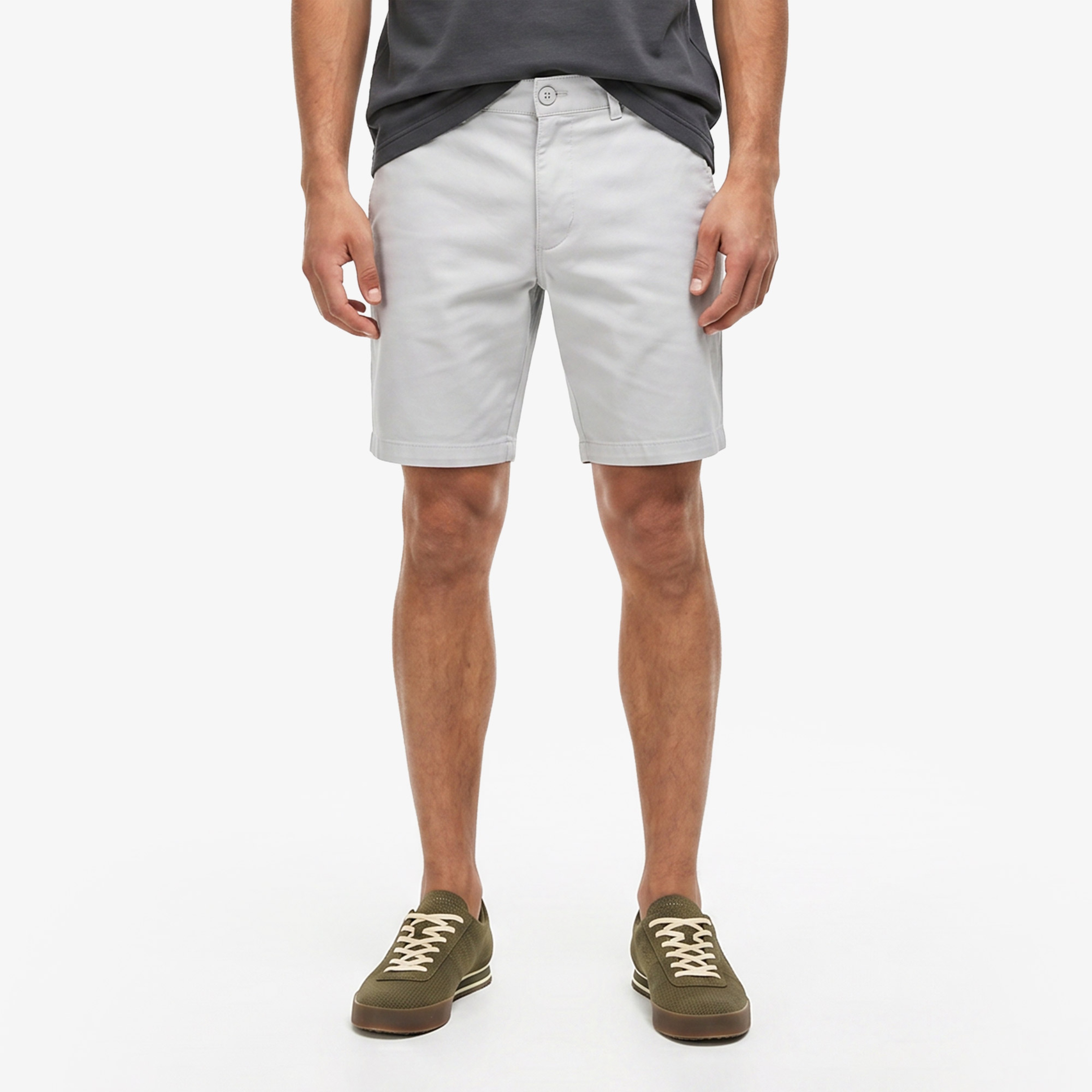 Erkek Slim Fit Gri Bermuda Erkek Slim Fit Gri Bermuda