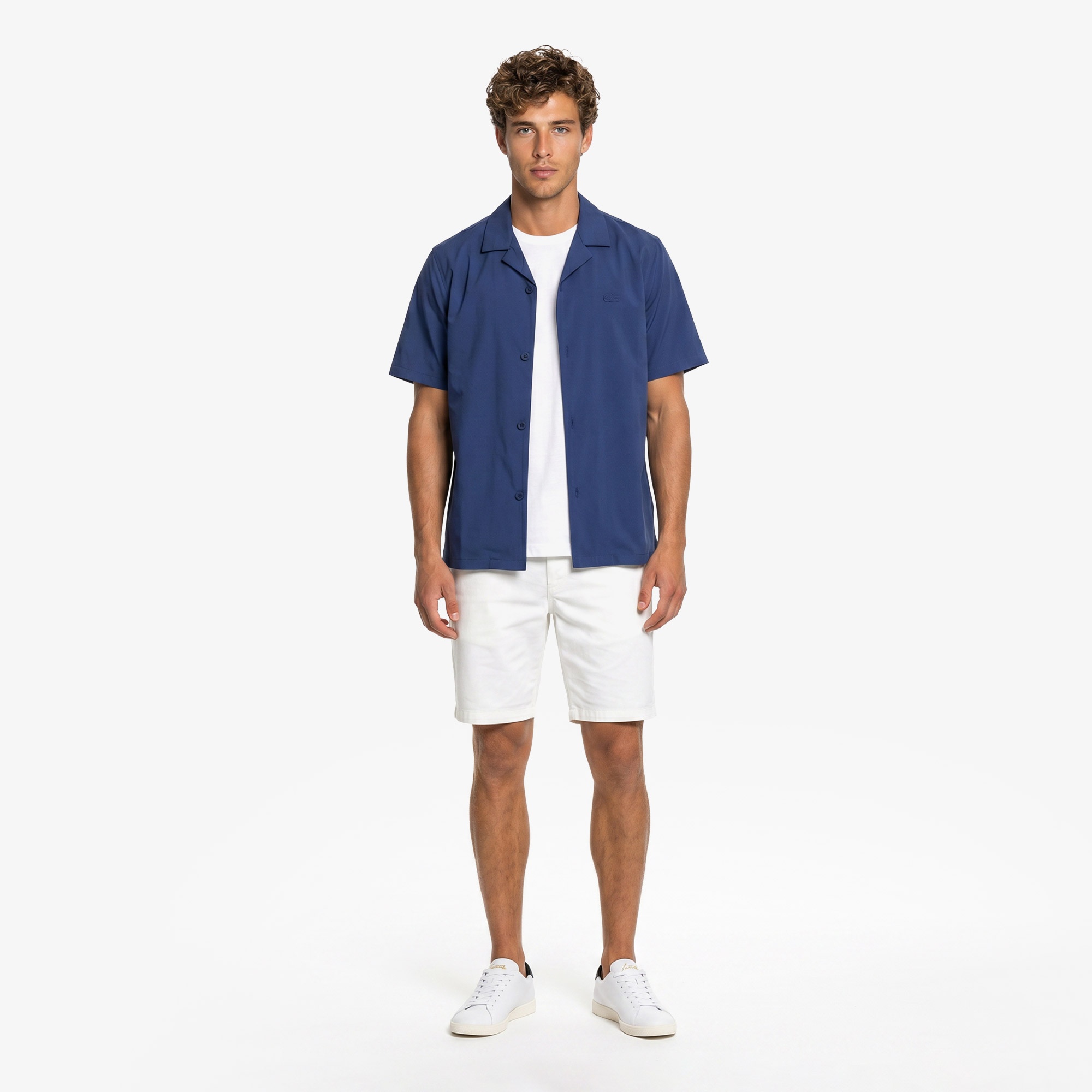 Erkek Slim Fit Krem Bermuda