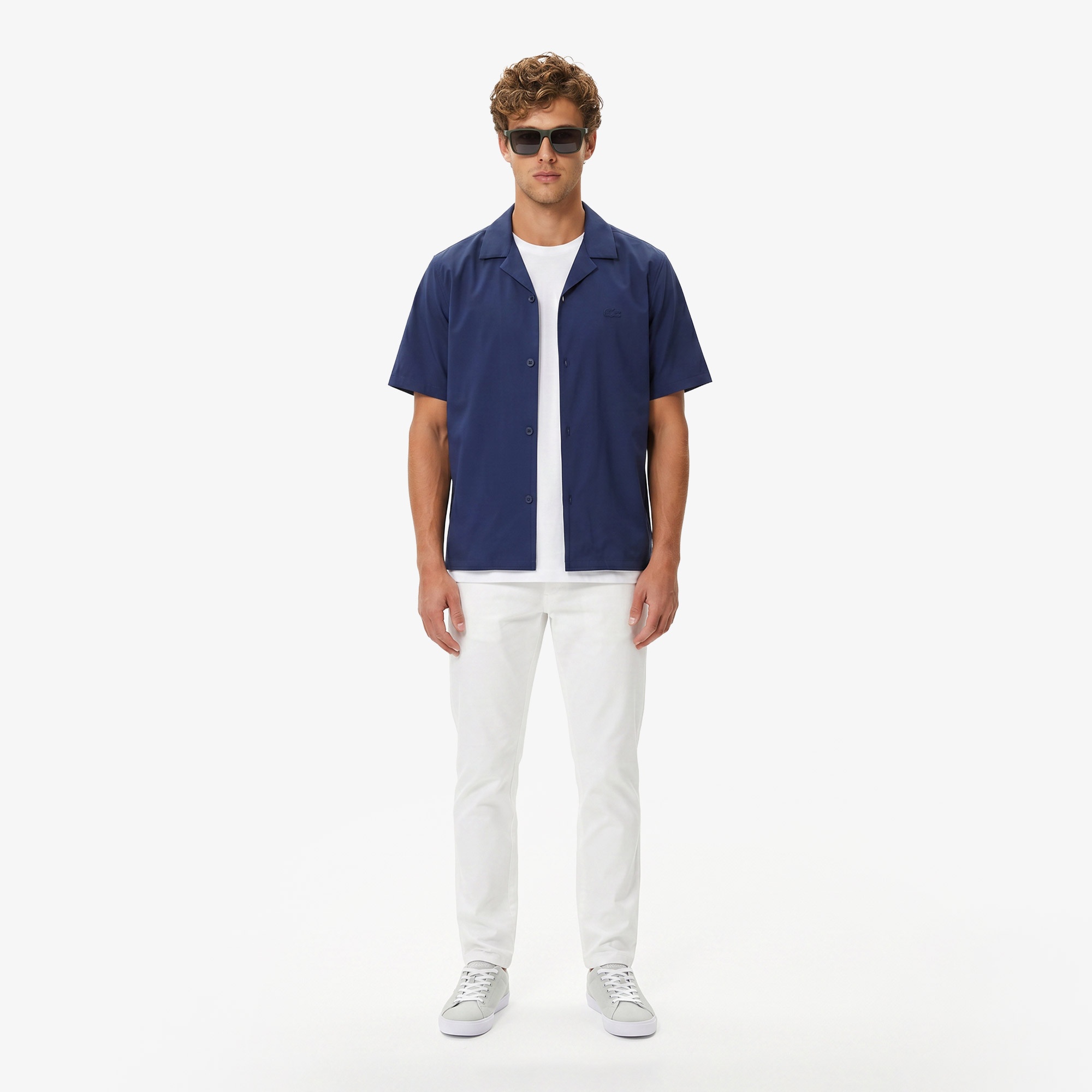 Erkek Relaxed Fit Kısa Kollu Koyu Mavi Gömlek