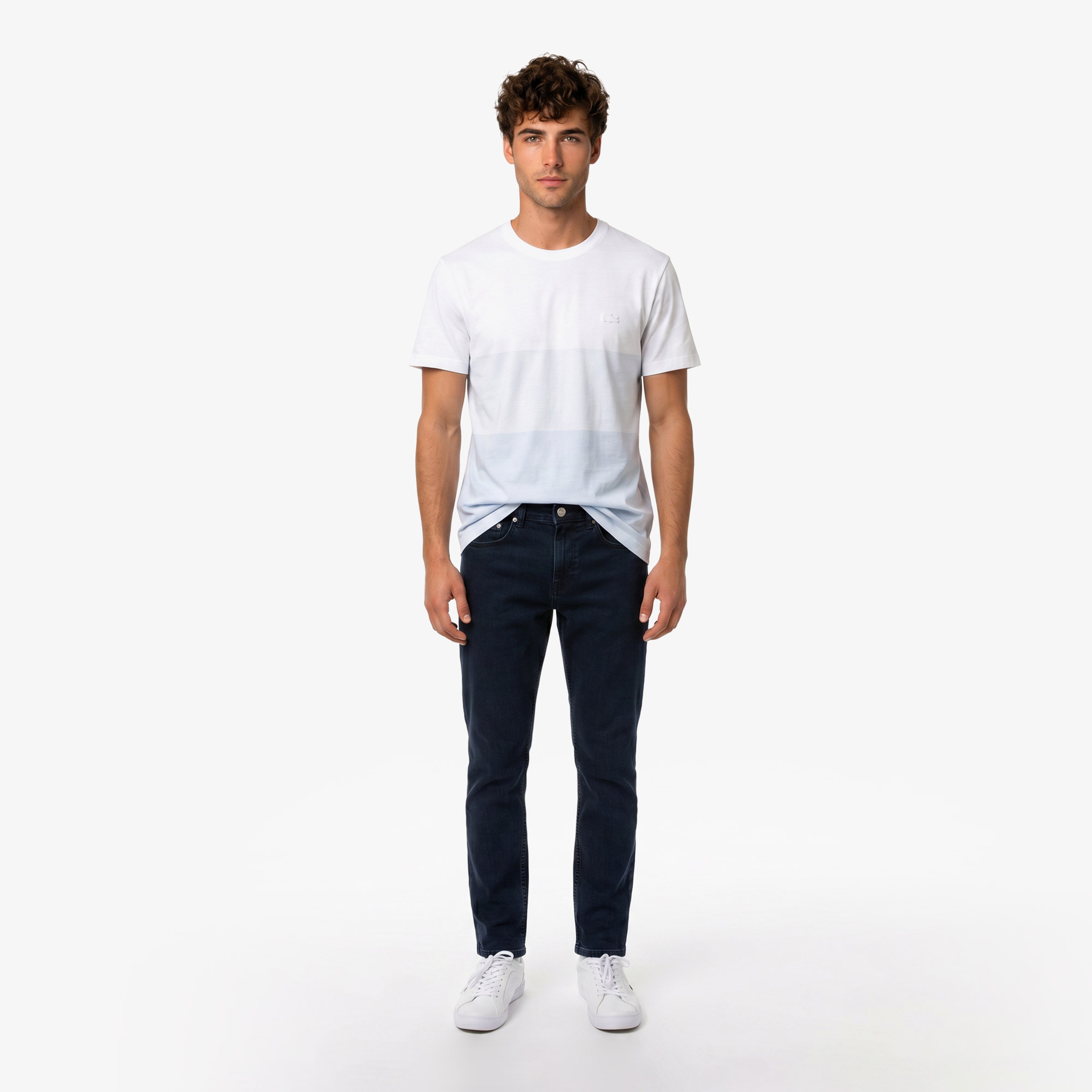 Erkek Regular Fit Bisiklet Yaka Renk Bloklu Mavi T-Shirt Erkek Regular Fit Bisiklet Yaka Renk Bloklu Mavi T-Shirt