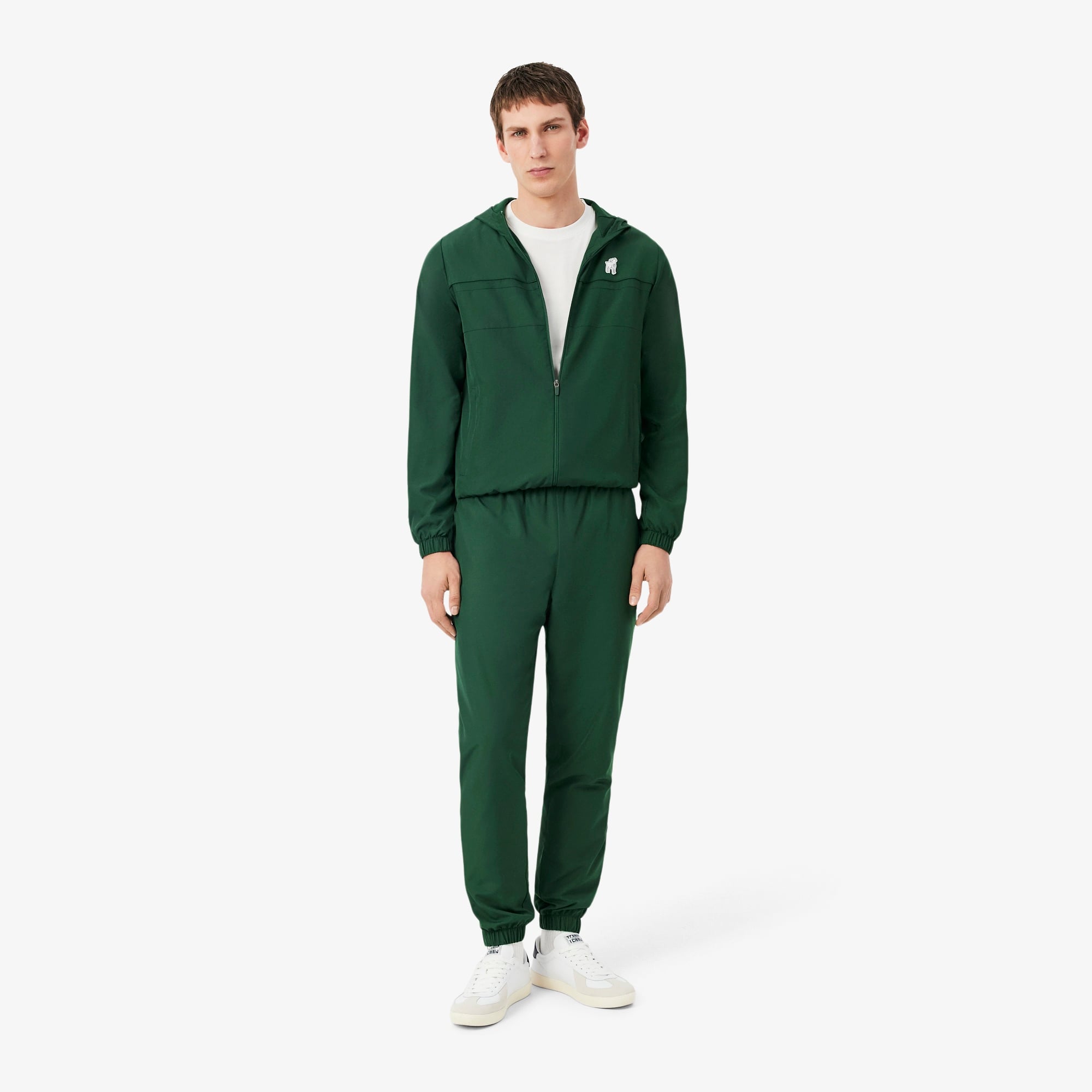 Lacoste x Novak Djokovic The GOAT Erkek Regular Fit Kapüşonlu Yeşil Yağmurluk