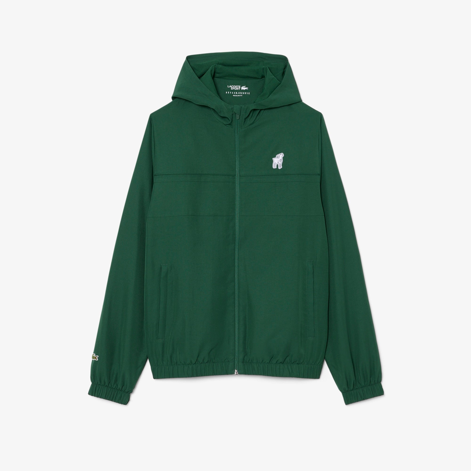 Lacoste x Novak Djokovic The GOAT Erkek Regular Fit Kapüşonlu Yeşil Yağmurluk