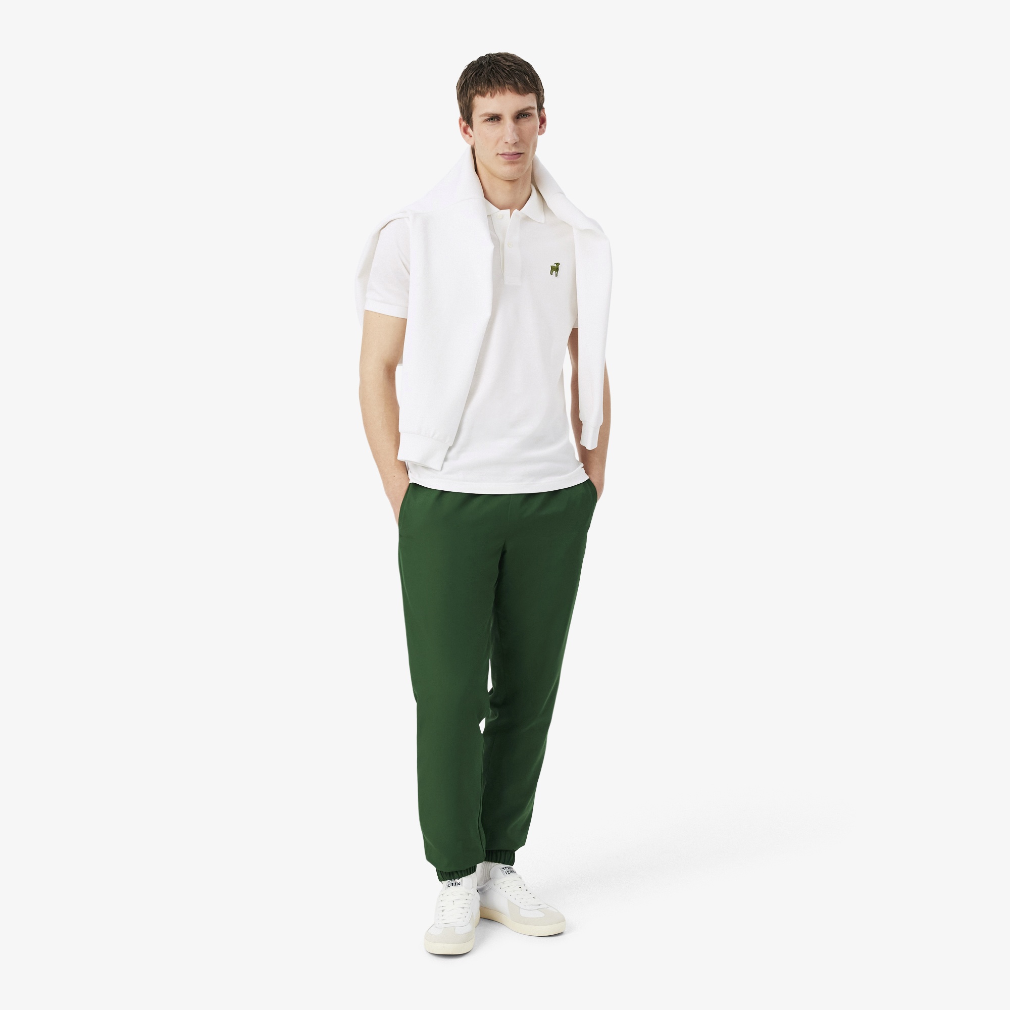 Lacoste x Novak Djokovic The GOAT Erkek Classic Fit Beyaz Polo