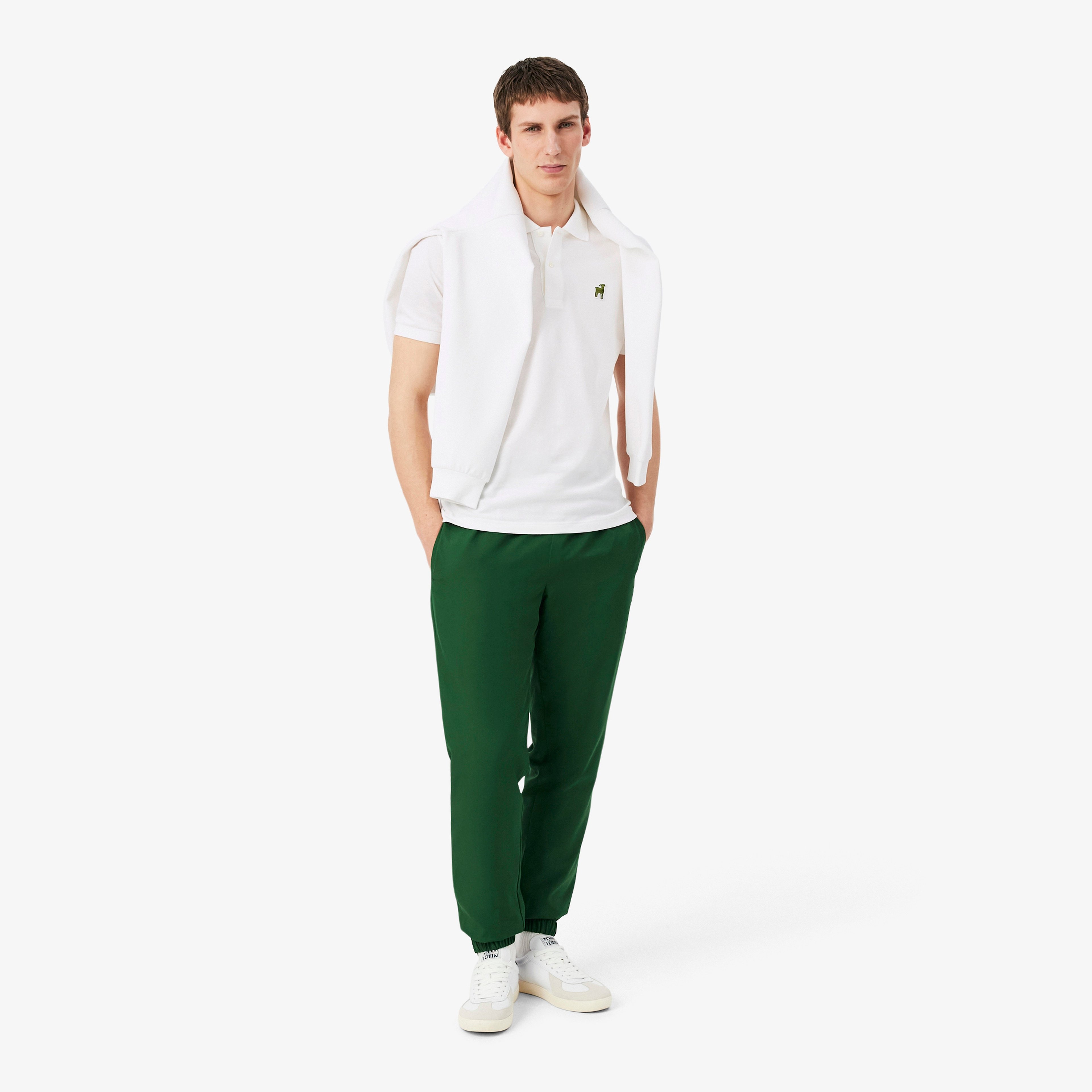 Lacoste x Novak Djokovic The GOAT Erkek Classic Fit Beyaz Polo Lacoste x Novak Djokovic The GOAT Erkek Classic Fit Beyaz Polo