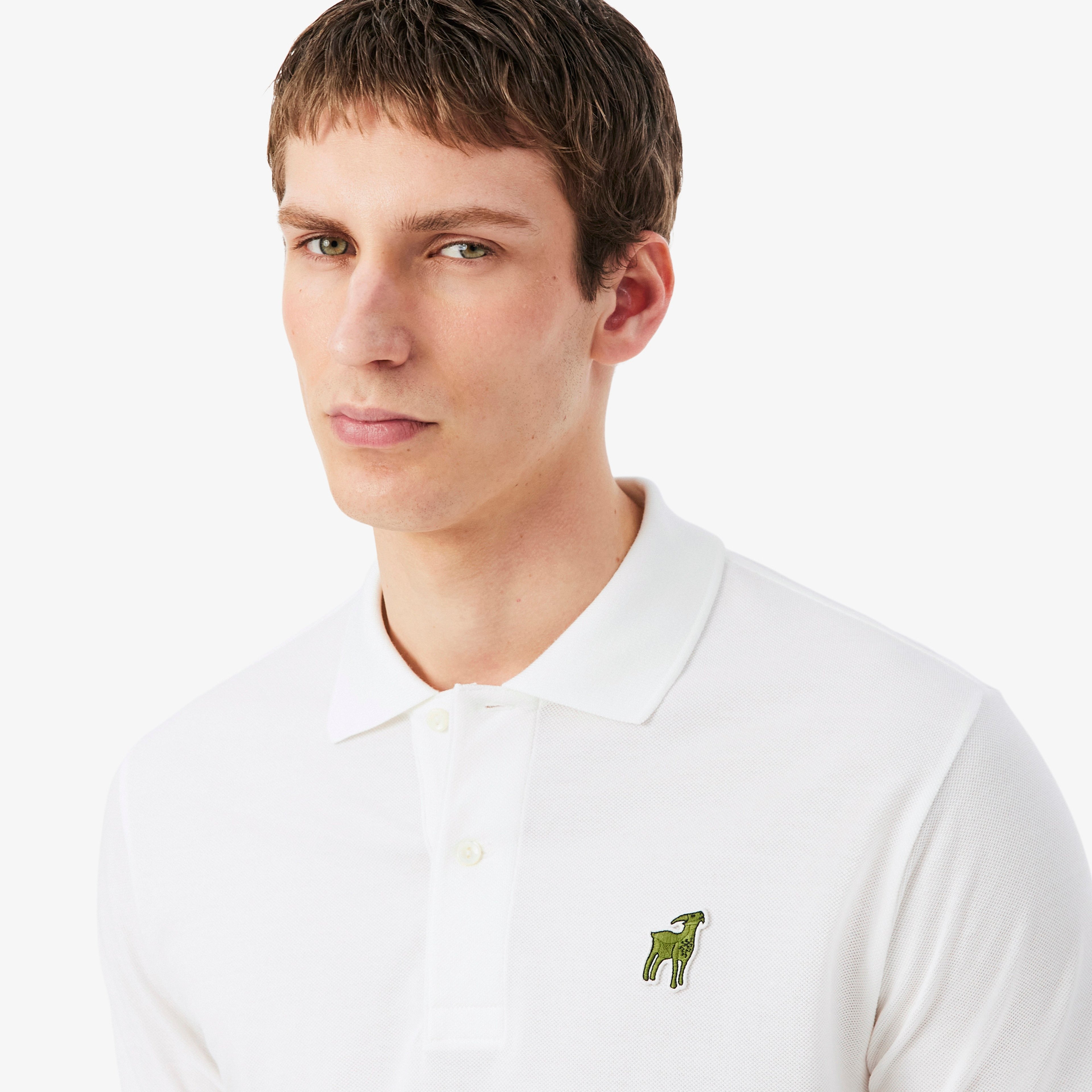 Lacoste x Novak Djokovic The GOAT Erkek Classic Fit Beyaz Polo Lacoste x Novak Djokovic The GOAT Erkek Classic Fit Beyaz Polo
