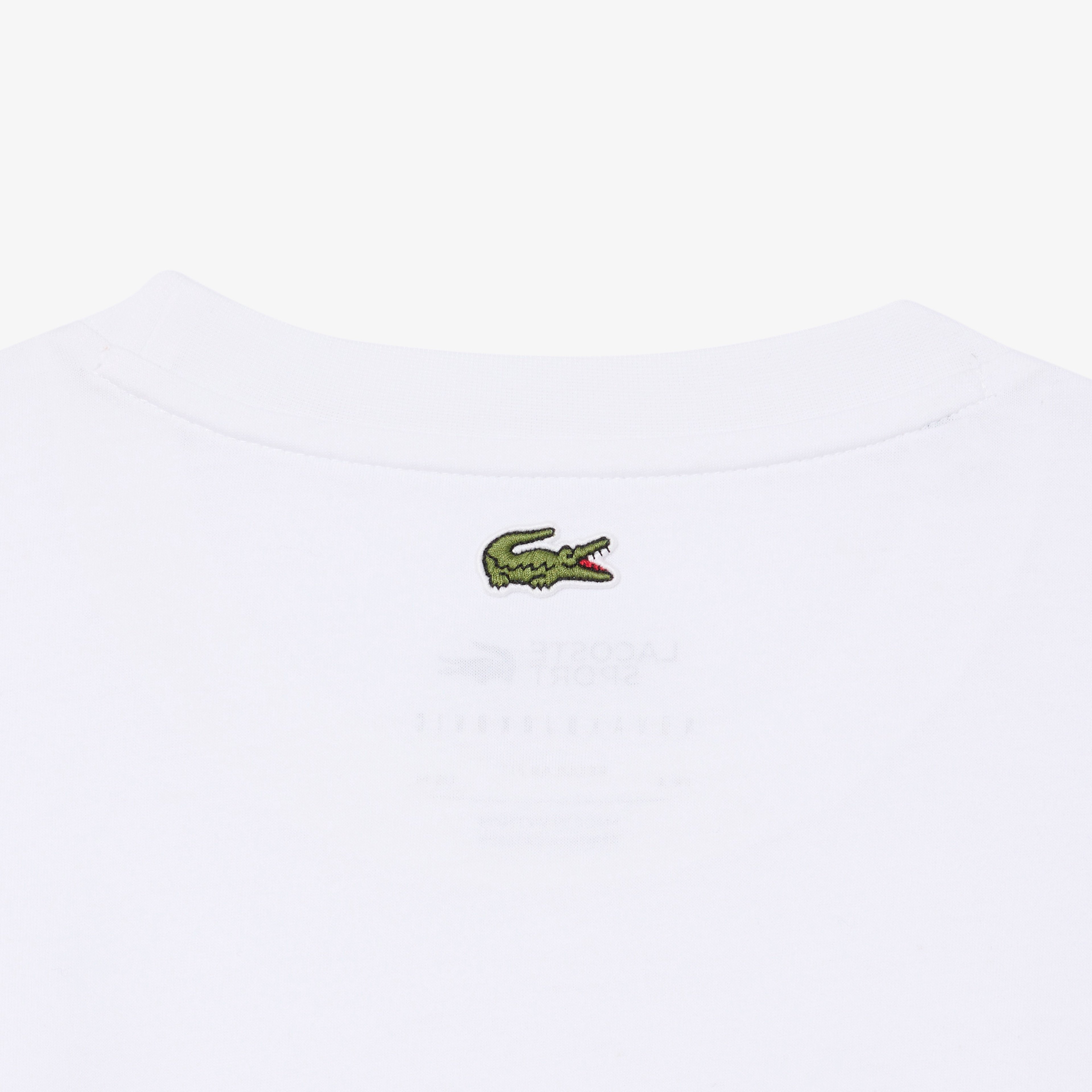 Lacoste x Novak Djokovic The GOAT Erkek Regular Fit Bisiklet Yaka Beyaz T-Shirt