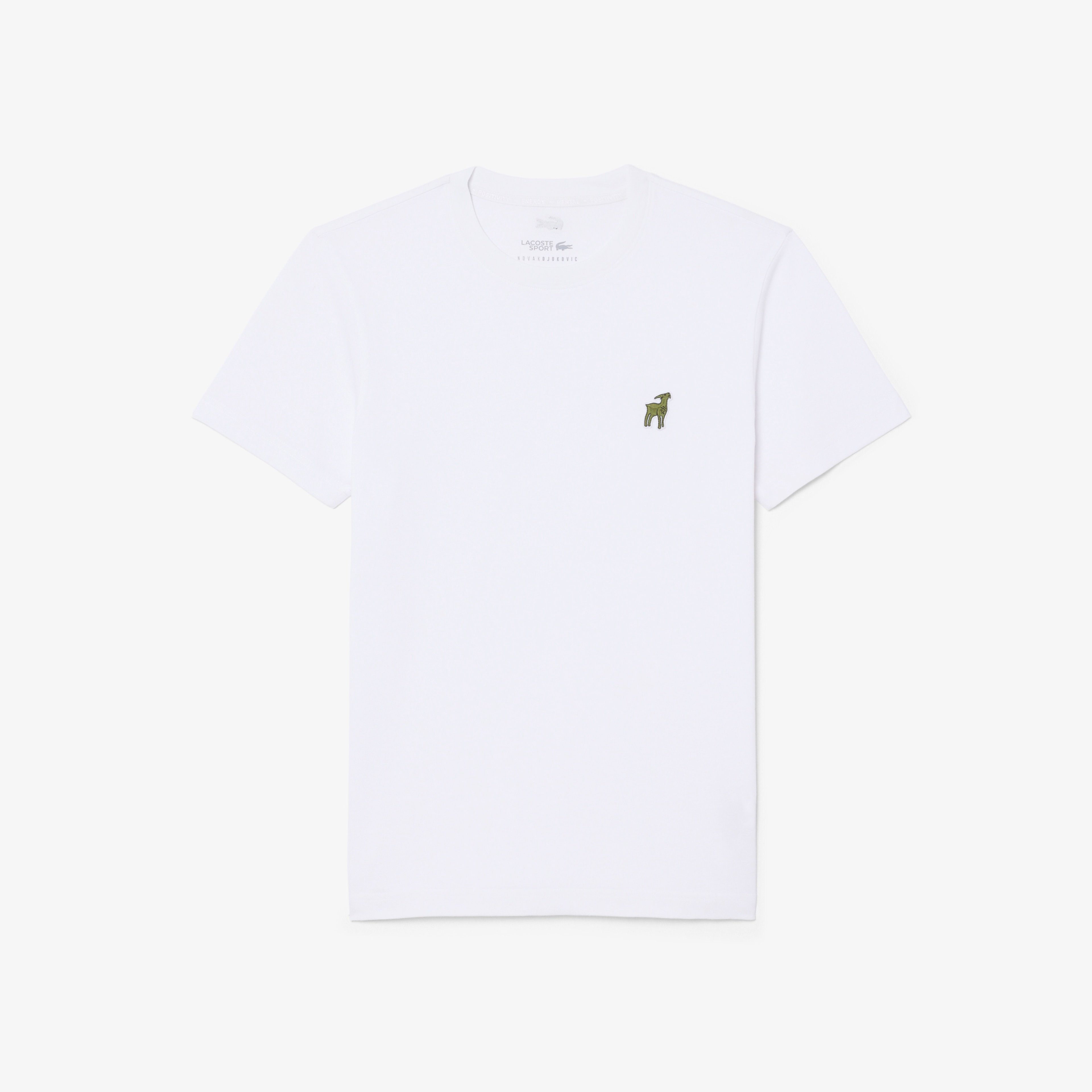 Lacoste x Novak Djokovic The GOAT Erkek Regular Fit Bisiklet Yaka Beyaz T-Shirt