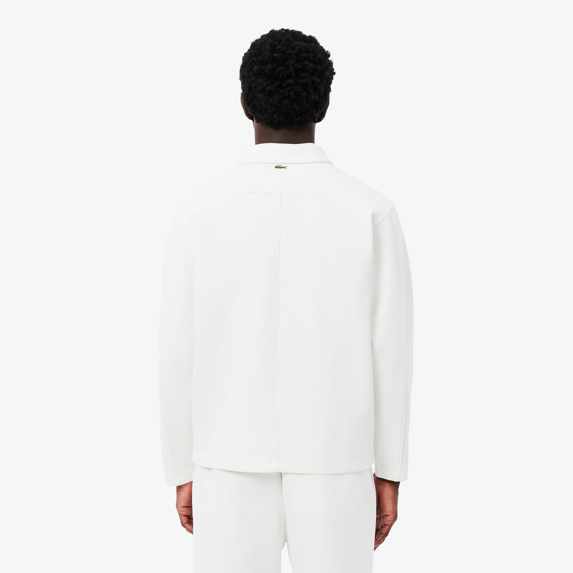 Lacoste x Novak Djokovic The GOAT Erkek Regular Fit Fermuarlı Beyaz Sweatshirt