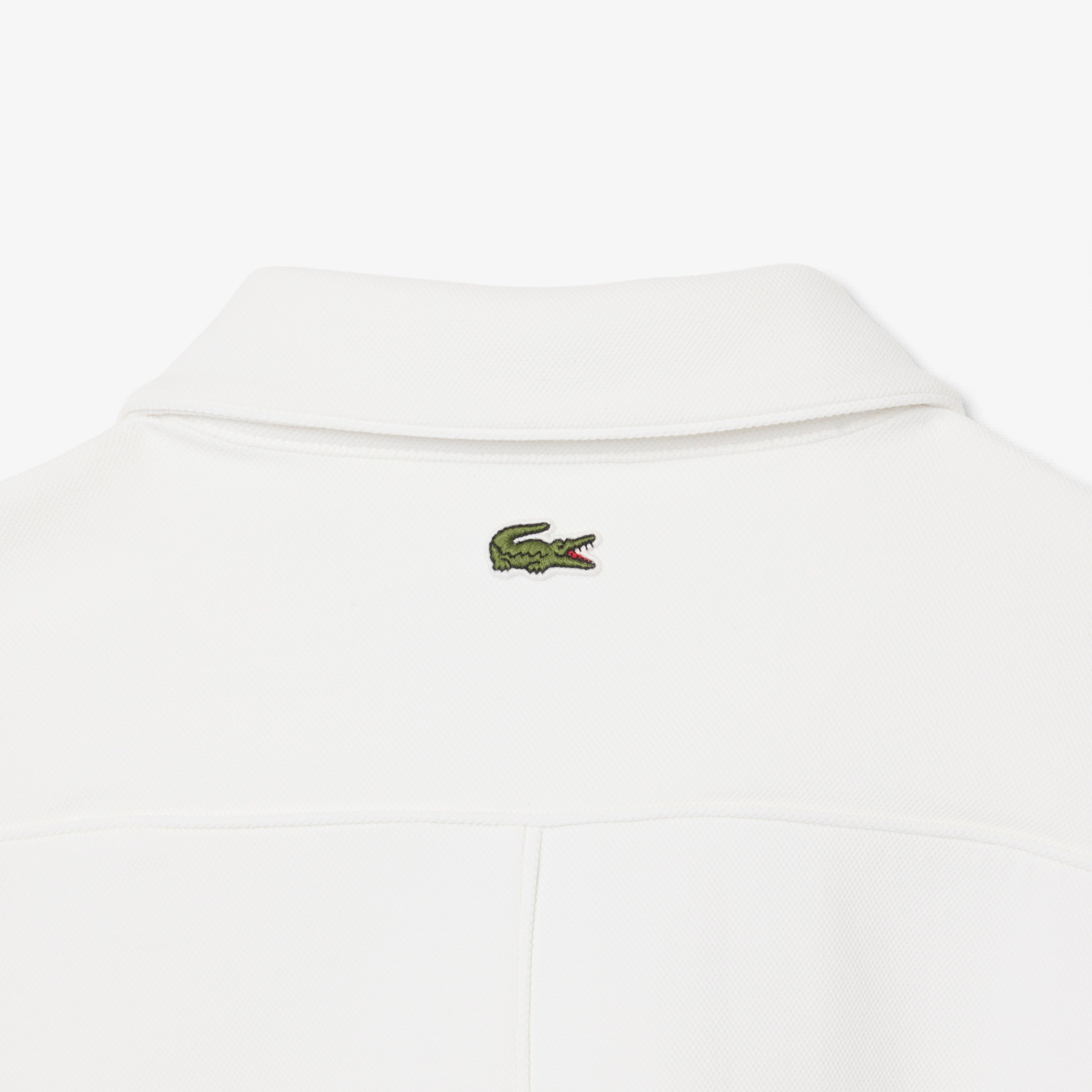 Lacoste x Novak Djokovic The GOAT Erkek Regular Fit Fermuarlı Beyaz Sweatshirt