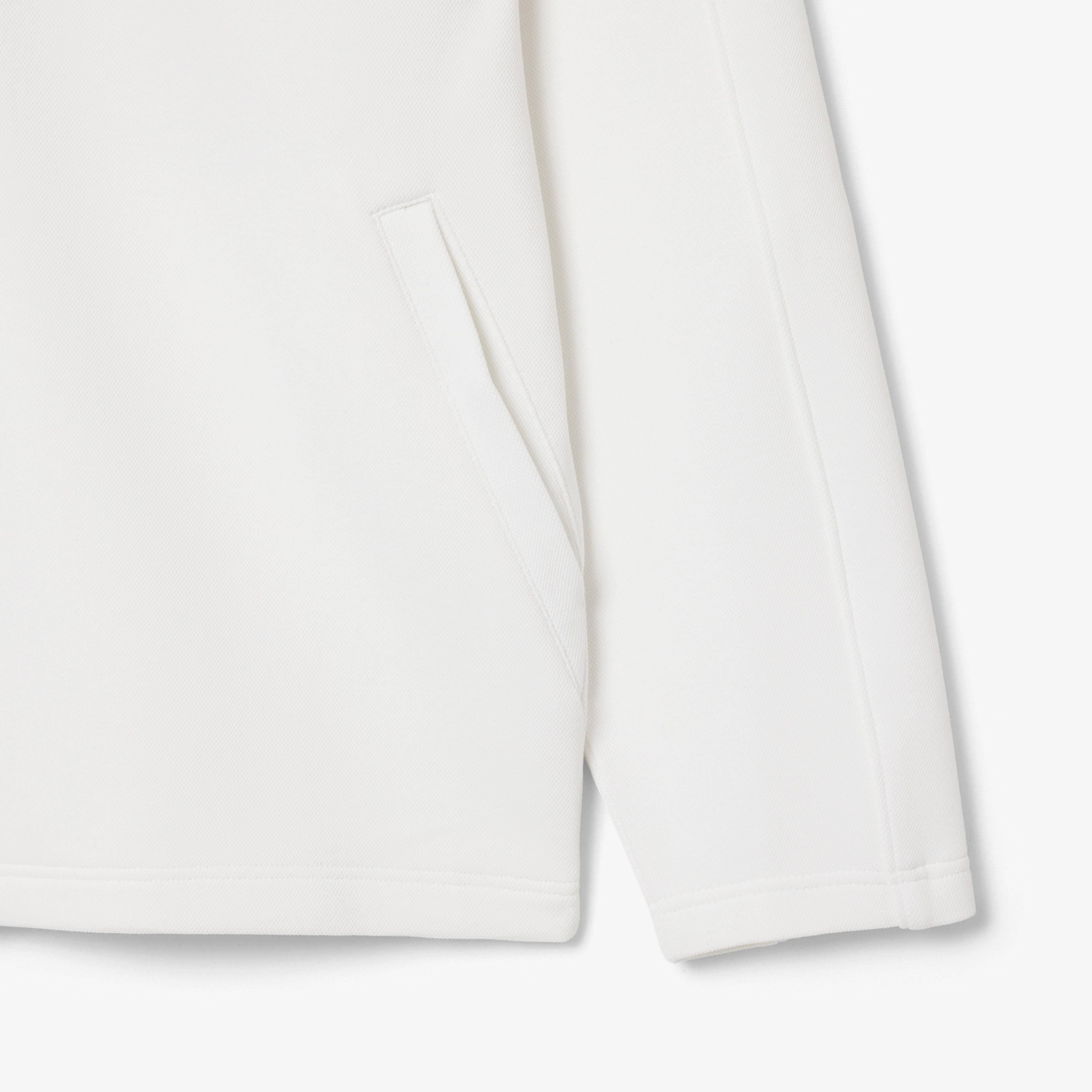 Lacoste x Novak Djokovic The GOAT Erkek Regular Fit Fermuarlı Beyaz Sweatshirt