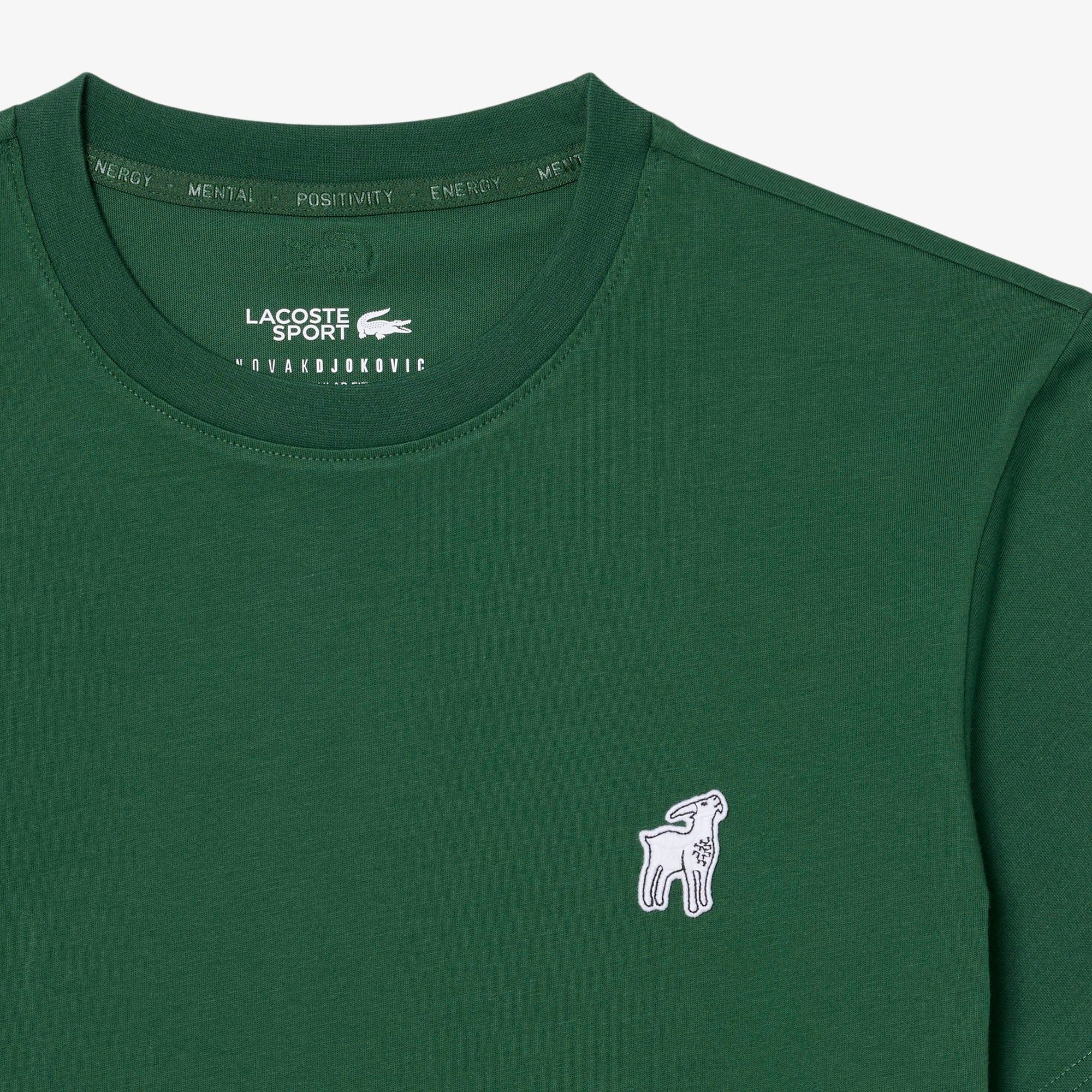 Lacoste x Novak Djokovic The GOAT Erkek Regular Fit Bisiklet Yaka Yeşil T-Shirt