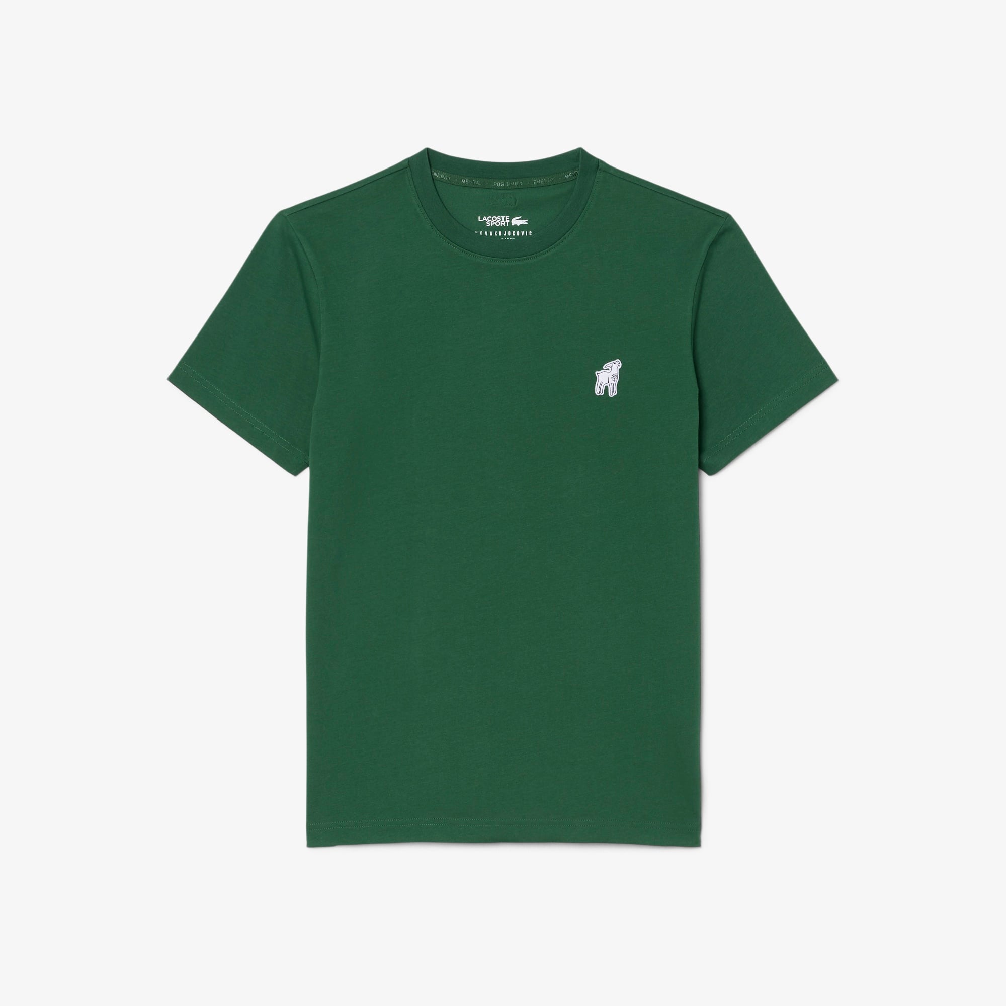 Lacoste x Novak Djokovic The GOAT Erkek Regular Fit Bisiklet Yaka Yeşil T-Shirt