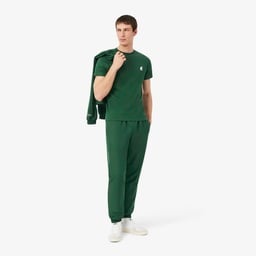Lacoste x Novak Djokovic The GOAT Erkek Regular Fit Bisiklet Yaka Yeşil T-Shirt Yeşil
