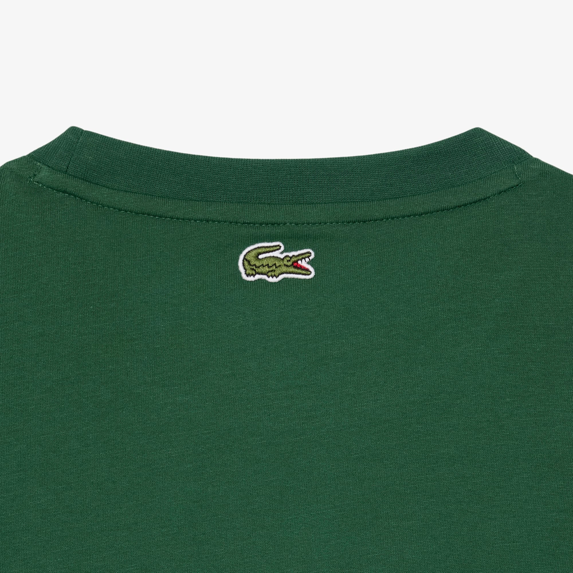 Lacoste x Novak Djokovic The GOAT Erkek Regular Fit Bisiklet Yaka Yeşil T-Shirt