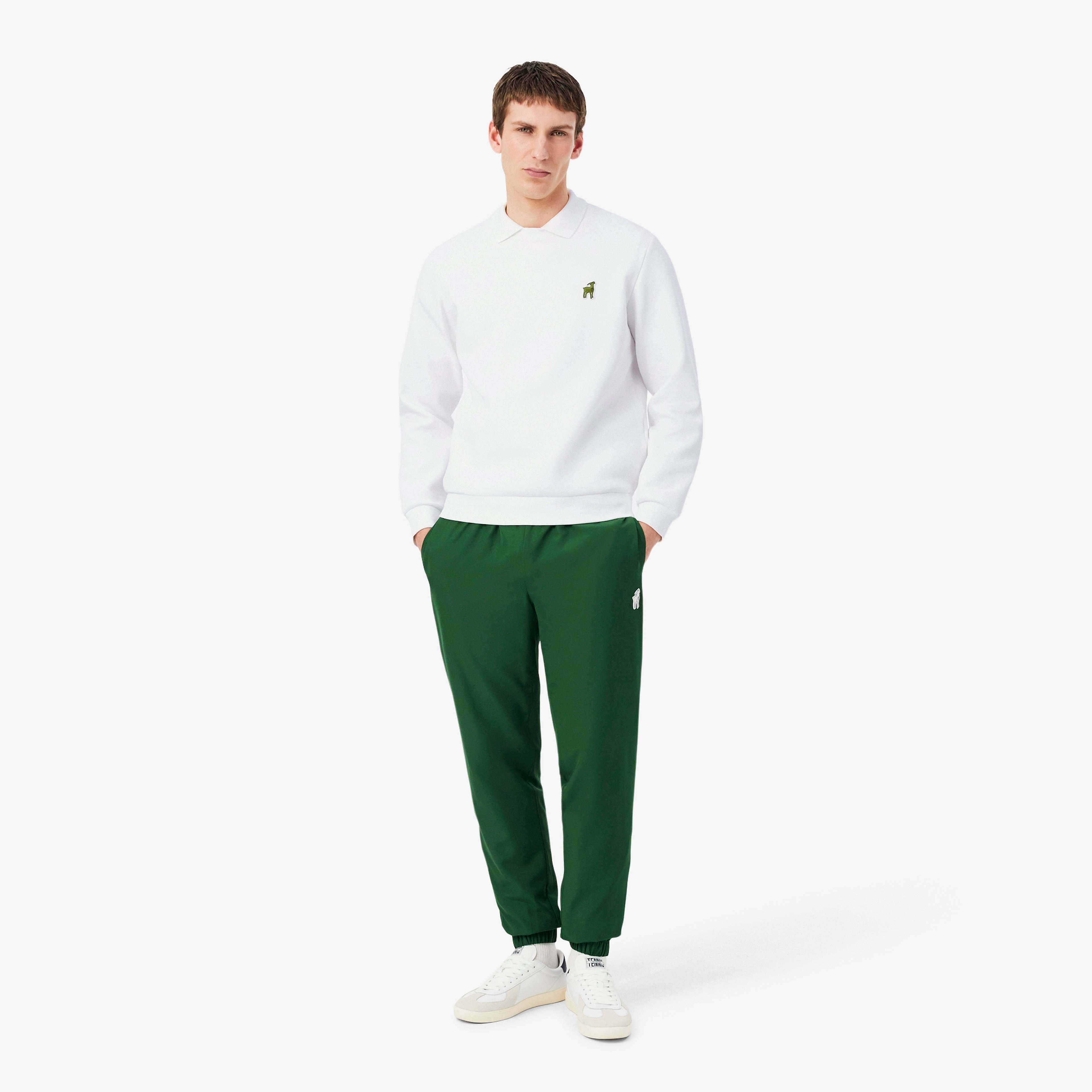 Lacoste x Novak Djokovic The GOAT Erkek Regular Fit Bisiklet Yaka Beyaz Sweatshirt Lacoste x Novak Djokovic The GOAT Erkek Regular Fit Bisiklet Yaka Beyaz Sweatshirt